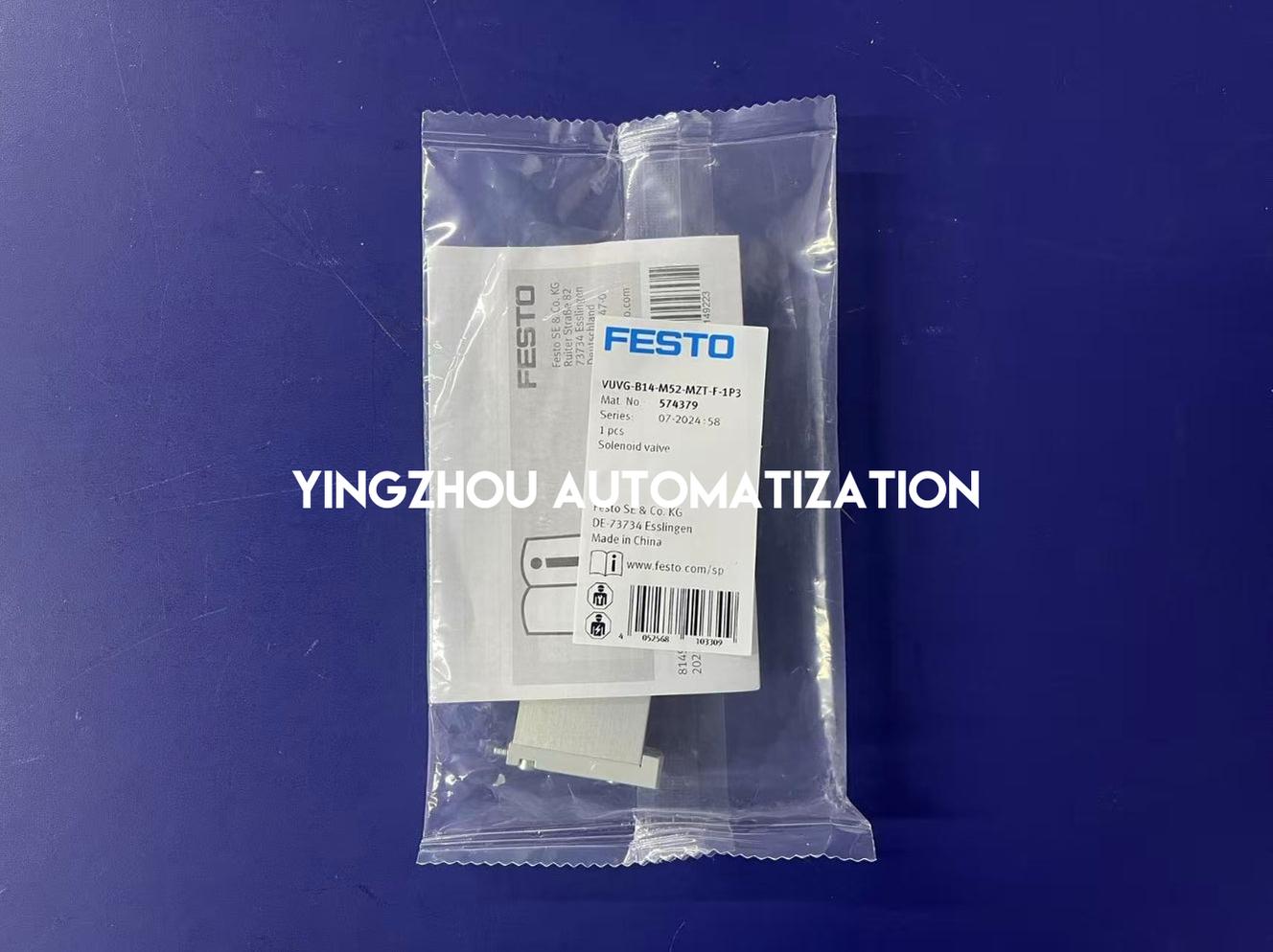 Festo VUVG-B14-M52-MZT-F-1P3 Solenoid Valve | 574379 | 5/2 Bistable, 24V DC, M5 Ports | Compact Pneumatic Control | Brand New Original-YingZhou Automatization