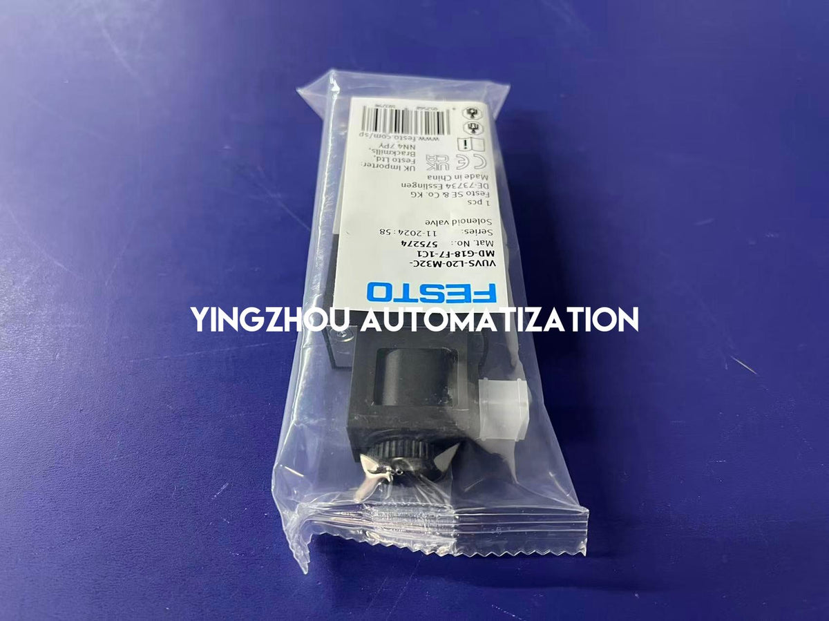 Festo VUVS-L20-M32C-MD-G18-F7-1C1 Solenoid Valve | 575274 | 3/2-way, G1/8" Ports | Robust Industrial Control | Brand New Original-YingZhou Automatization