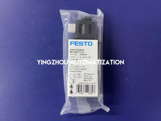 Festo VUVS-L20-M32C-MD-G18-F7-1C1 Solenoid Valve | 575274 | 3/2-way, G1/8" Ports | Robust Industrial Control | Brand New Original-YingZhou Automatization