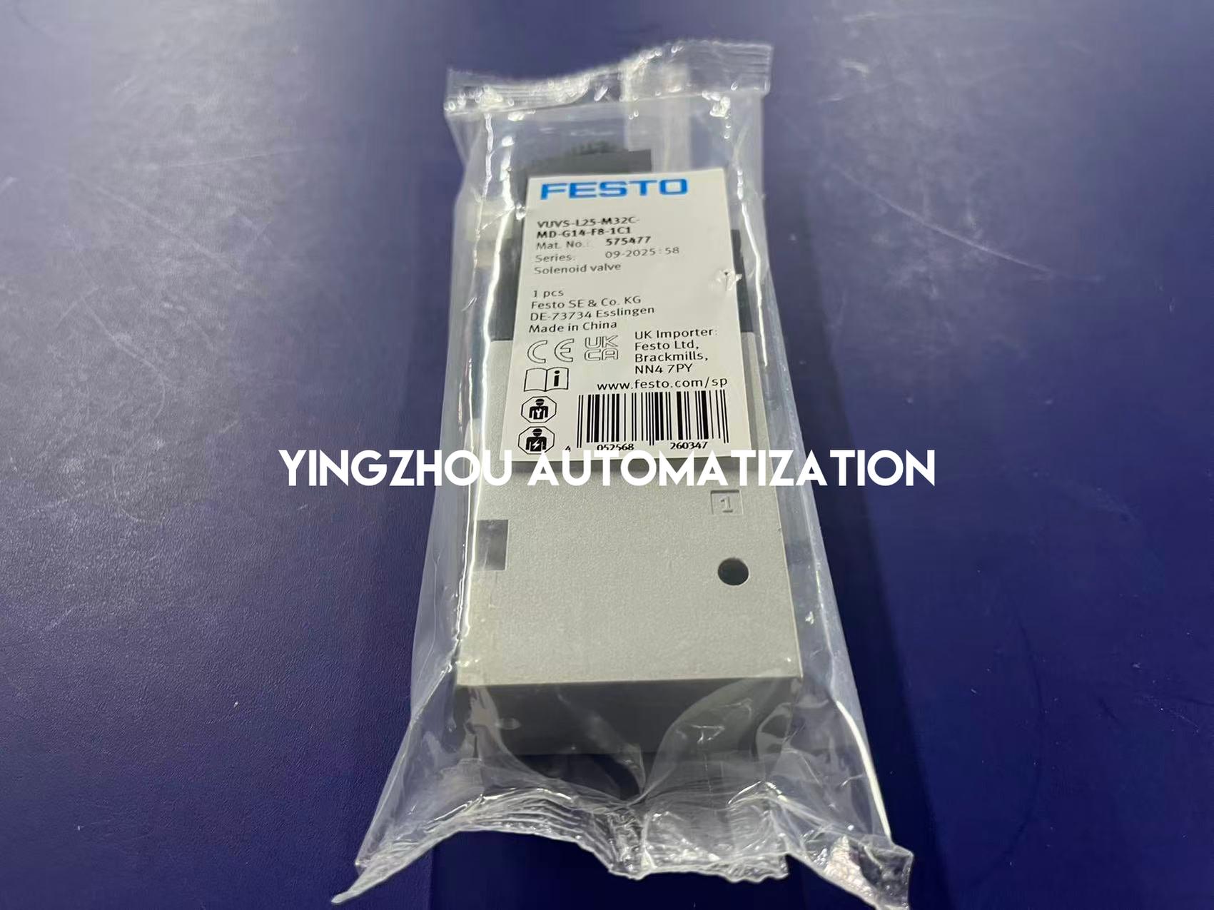 Festo VUVS-L25-M32C-MD-G14-F8-1C1 Solenoid Valve | 575477 | 3/2-way, G1/4", Normally Closed | Industrial Pneumatic Control | Brand New Original-YingZhou Automatization
