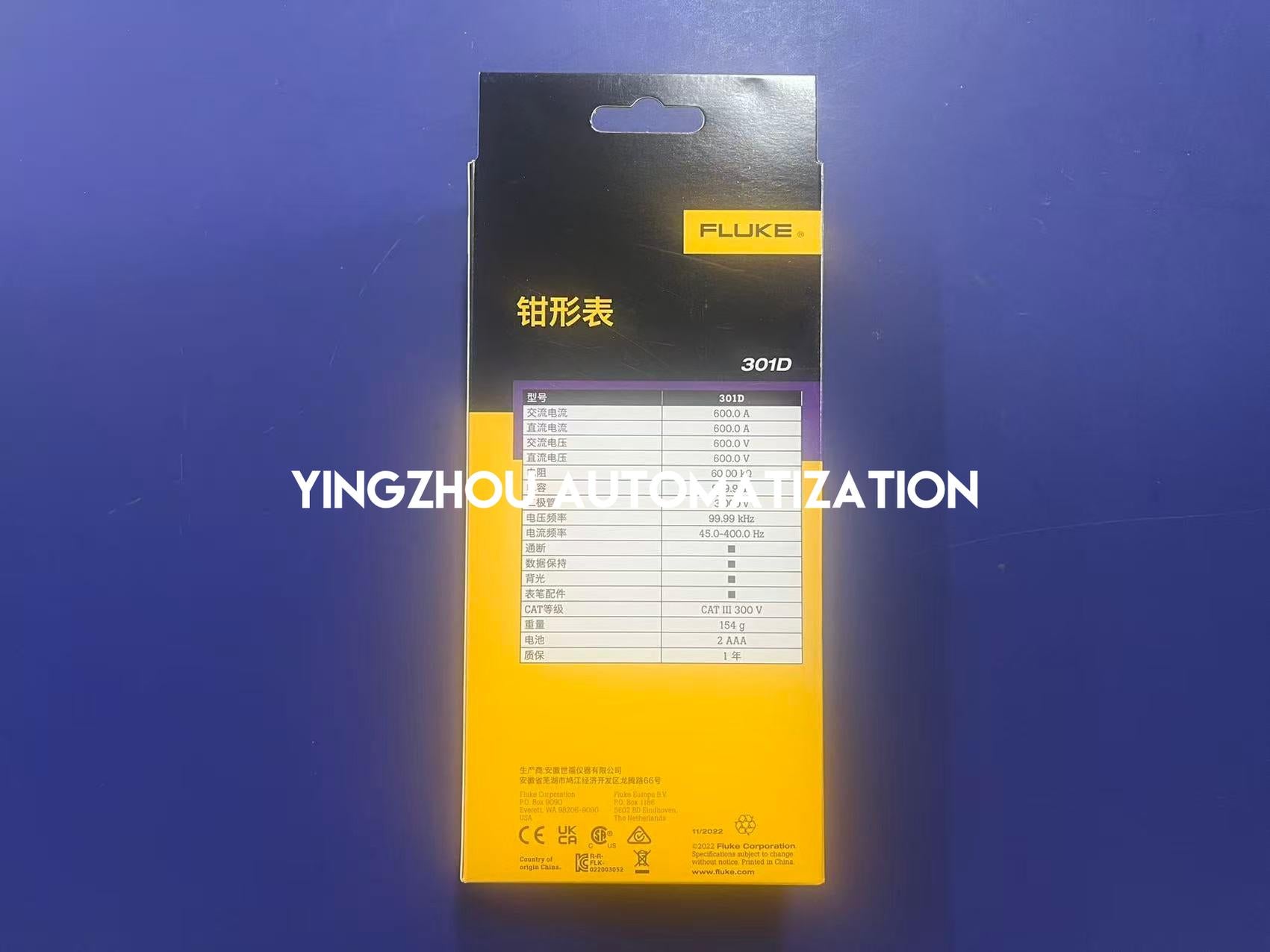 Fluke 301D | Ultra-Thin Digital Clamp Meter | 600A AC DC Current | Compact Pocket Smart Multimeter | Brand New Original-YingZhou Automatization