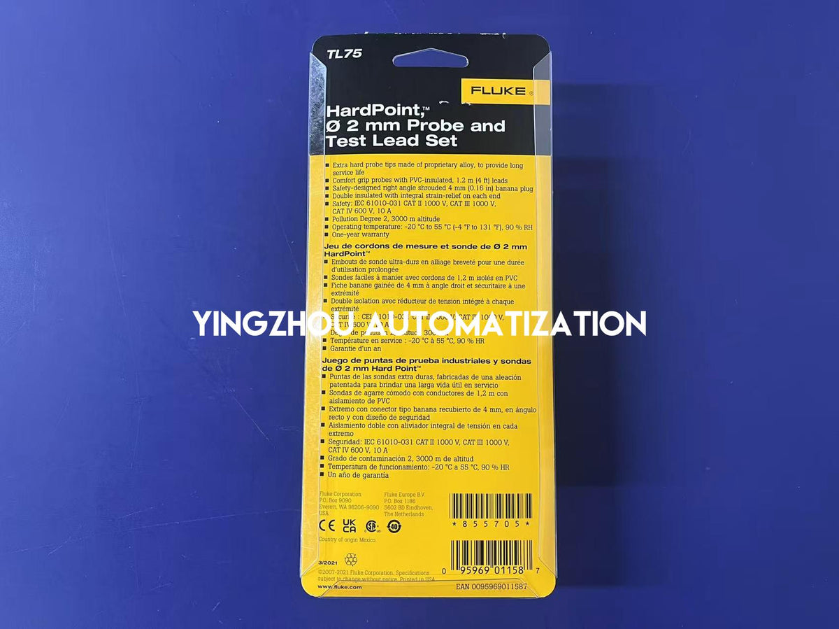Fluke TL75 Hard Point Test Lead Set 1.22m CAT III 1000V CAT IV 600V-YingZhou Automatization
