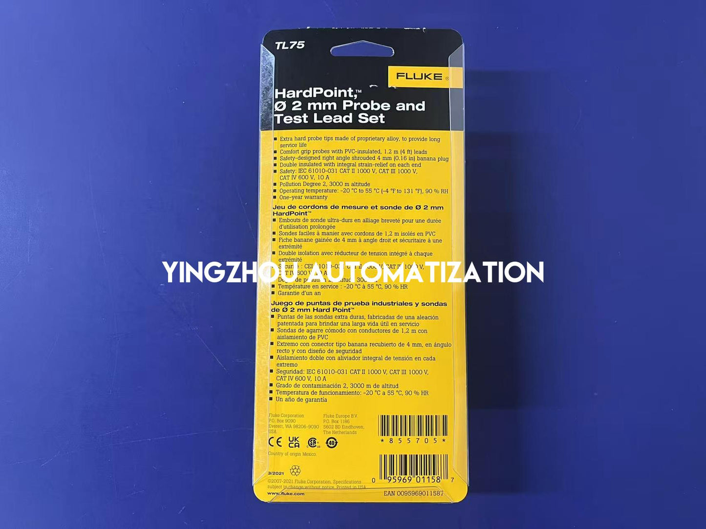 Fluke TL75 Hard Point Test Lead Set | Universal, Safety Shrouded, Professional Electrical Leads, Ergonomic Design, Brand New Original-YingZhou Automatization