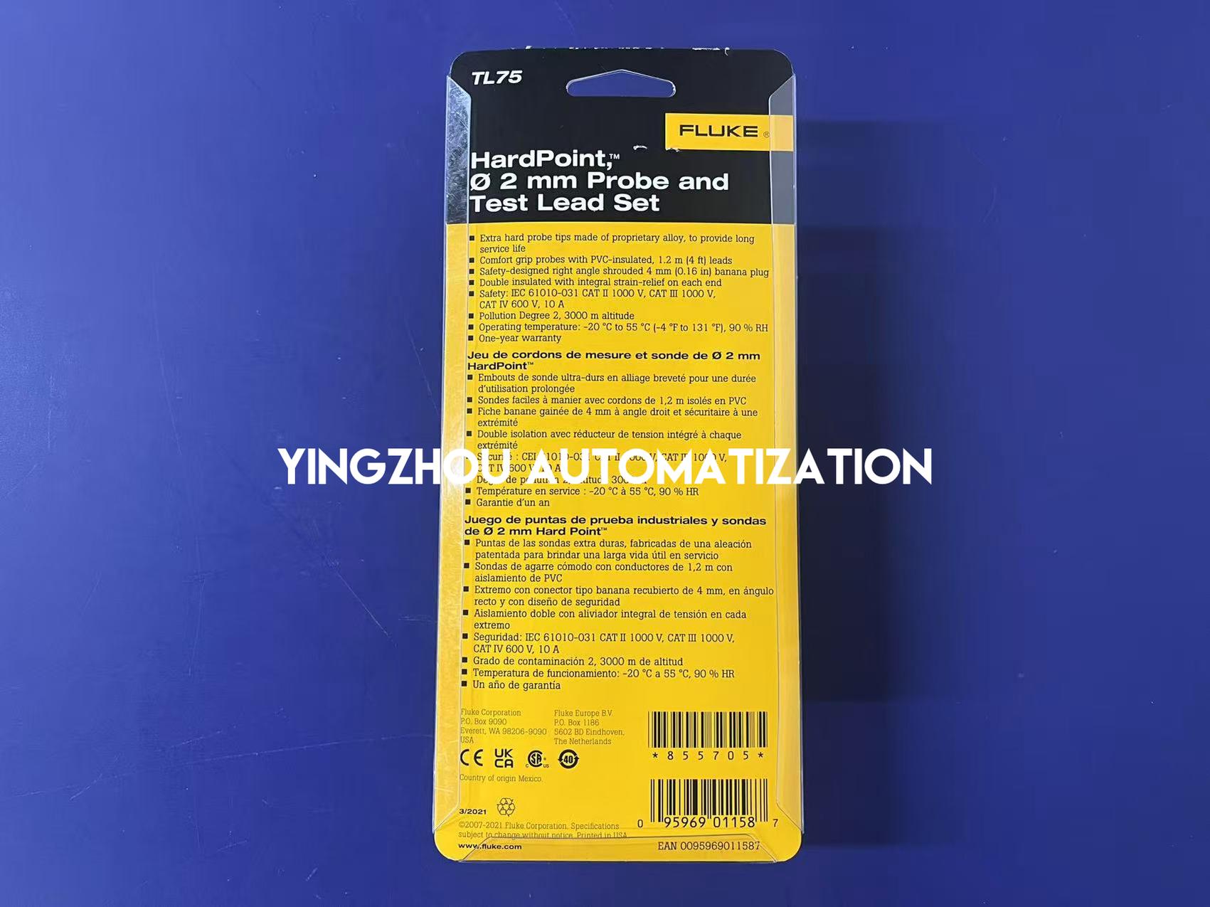 Fluke TL75 Hard Point Test Lead Set | Universal, Safety Shrouded, Professional Electrical Leads, Ergonomic Design, Brand New Original-YingZhou Automatization