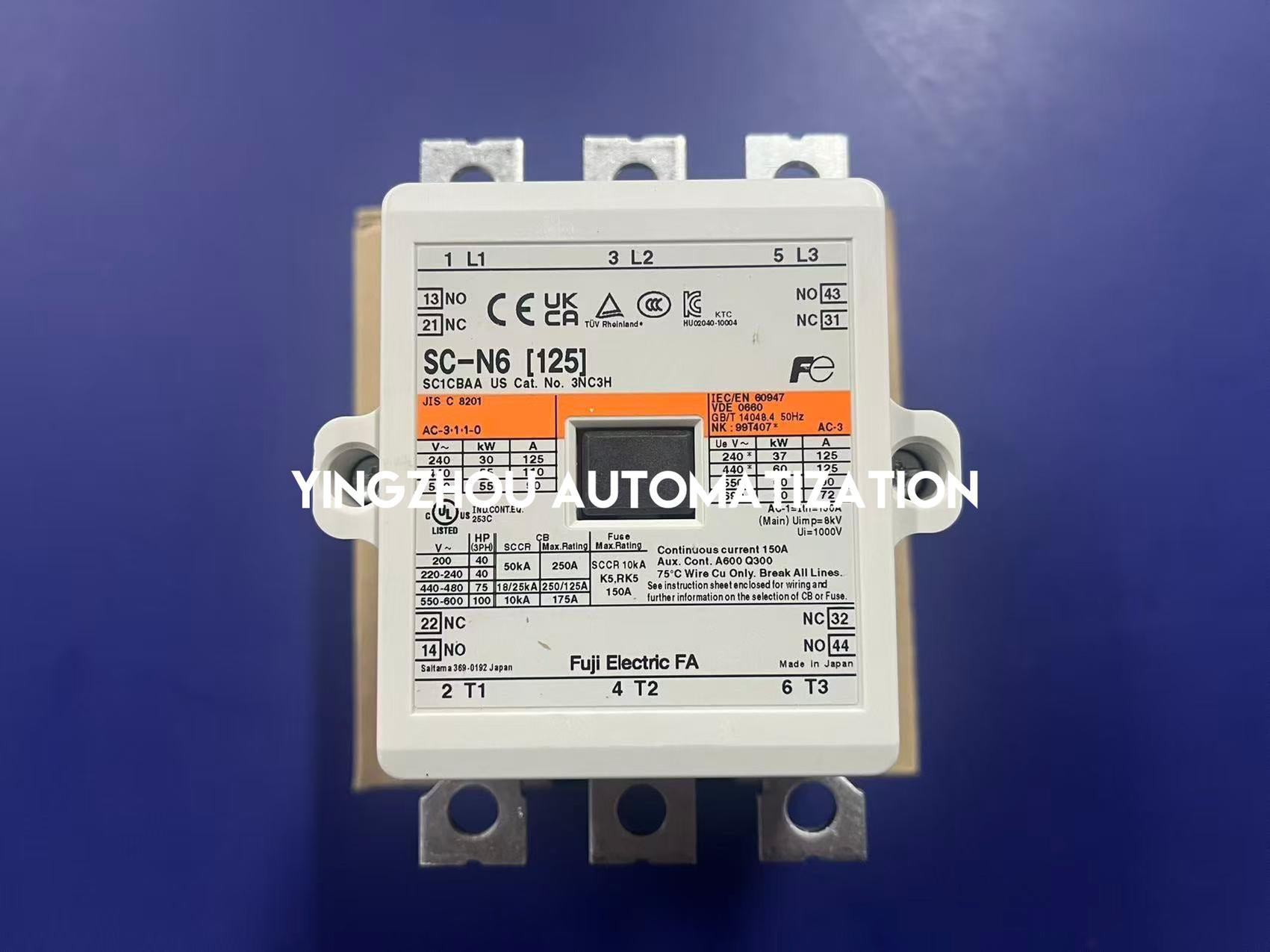 Fuji Electric SC-N6 Contactor | 125A Magnetic AC Contactor 220V AC Coil 3-Pole Industrial Switch | Brand New Original-YingZhou Automatization