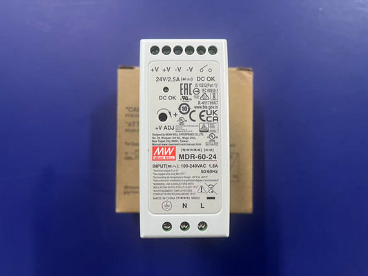 Mean Well MDR-60-24 DIN Rail Power Supply | 60W 24V 2.5A | Single Output | Industrial Compact Design | Brand New Original-YingZhou Automatization