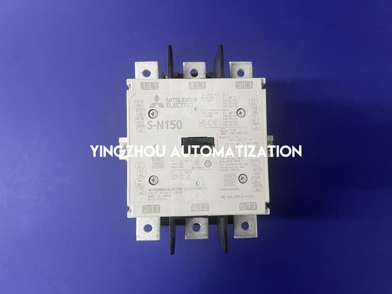Mitsubishi Electric S-N150 Magnetic Contactor - 150A (AC-3), 200V AC Coil, 3-Pole-YingZhou Automatization
