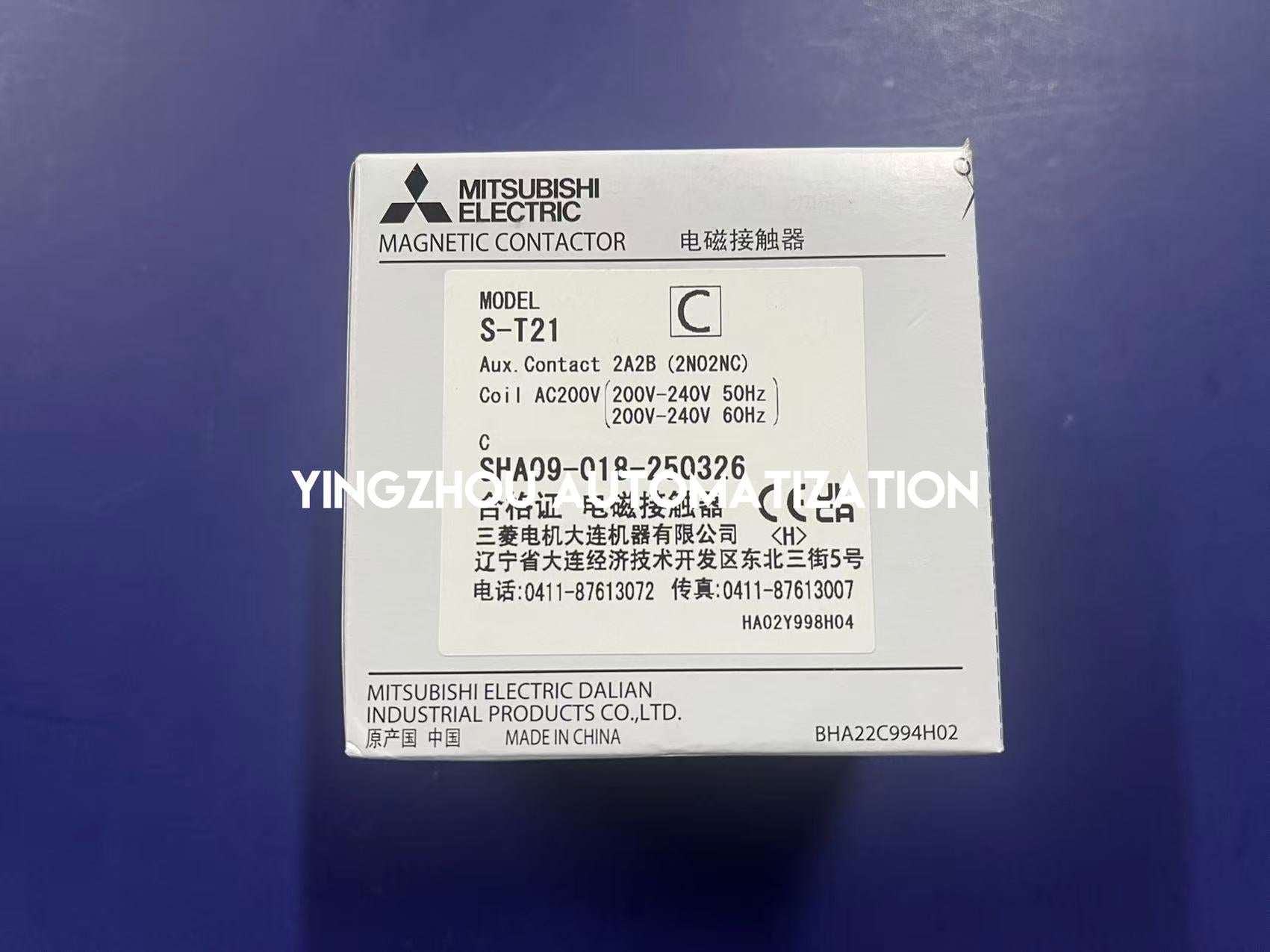Mitsubishi S-T21 Magnetic Contactor | 3-Pole 35A | 200V AC Coil | 2NO + 2NC Auxiliary | Industrial Motor Starter | Brand New Original-YingZhou Automatization