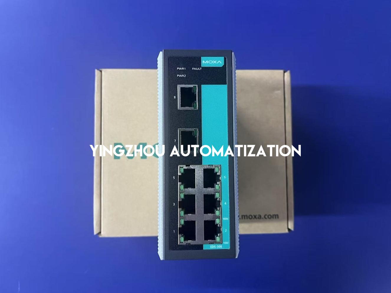 Moxa EDS-308 Industrial Unmanaged Ethernet Switch - 8 Ports, 10/100BaseT(X)-YingZhou Automatization