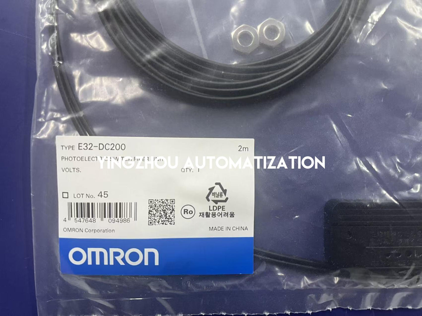 Omron E32-DC200 Fiber Optic Cable | Diffuse M6 Cylindrical Axial R25 2m | Brand New Original-YingZhou Automatization