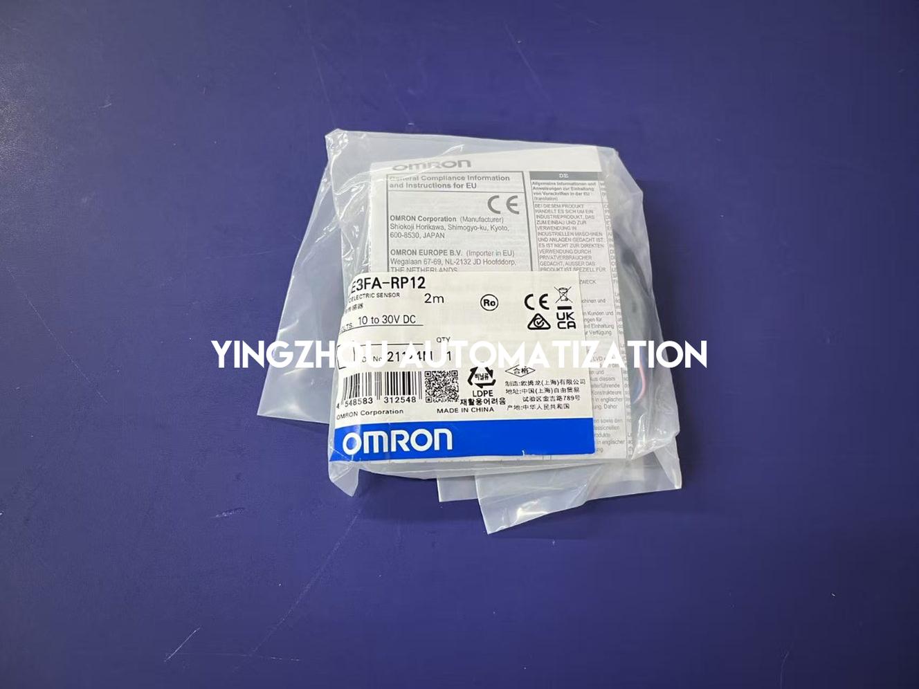 Omron E3FA-RP12 Retro-reflective Photoelectric Sensor | M18 Plastic, 4m Range, PNP, M12 Connector-YingZhou Automatization