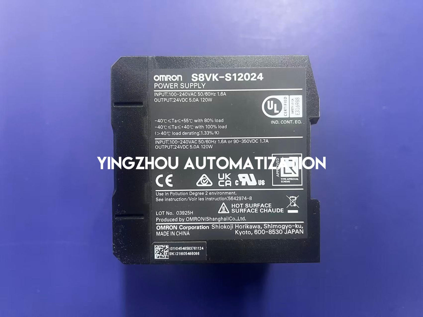 Omron S8VK-S12024 Power Supply | 120W, 24VDC, 5A, Compact Design, S8VK-S Series, Brand New Original-YingZhou Automatization
