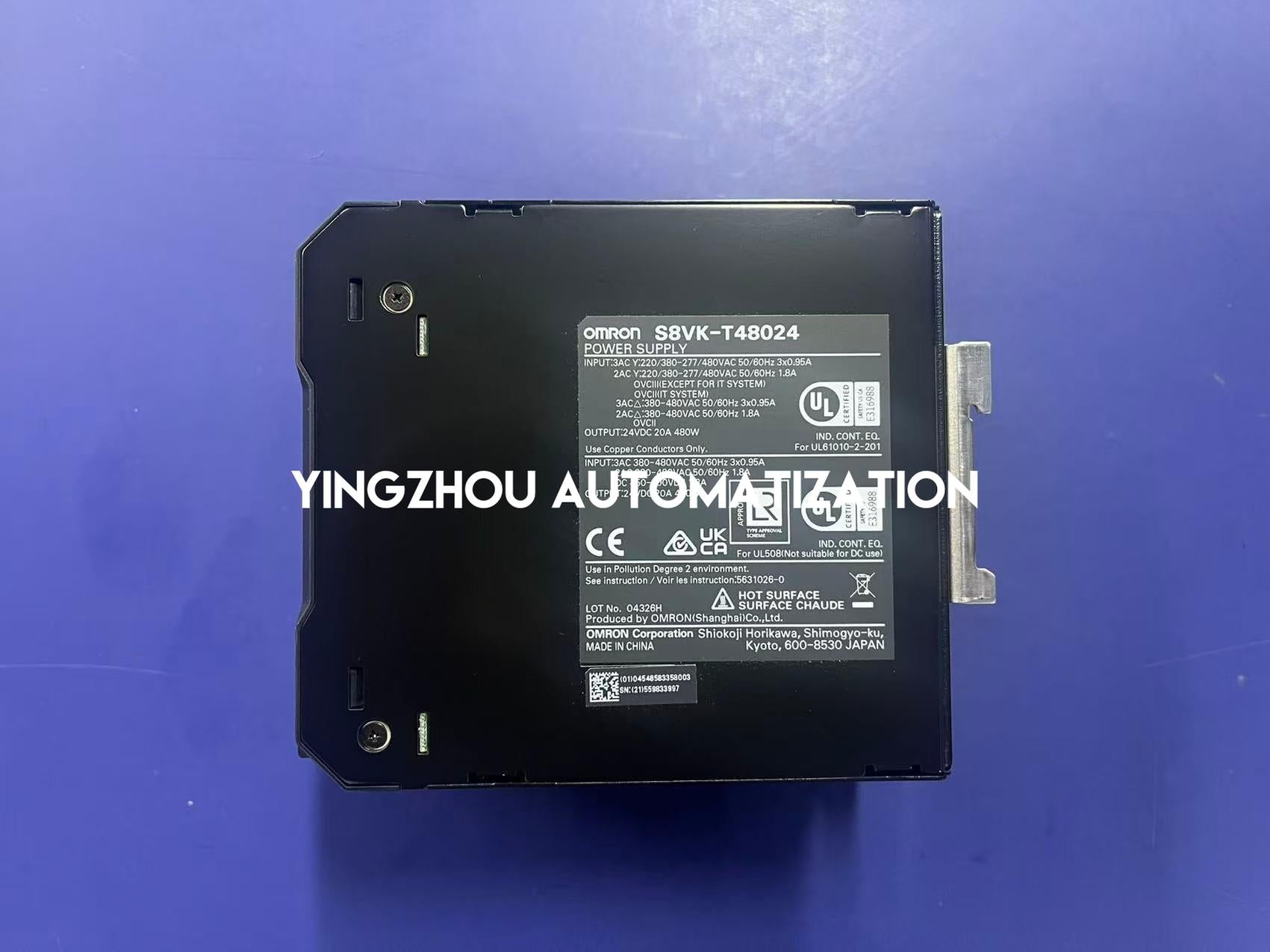 Omron S8VK-T48024 Power Supply | 480W, 24VDC, 3-Phase Input, Compact Industrial SMPS, High-Reliability, Brand New Original-YingZhou Automatization