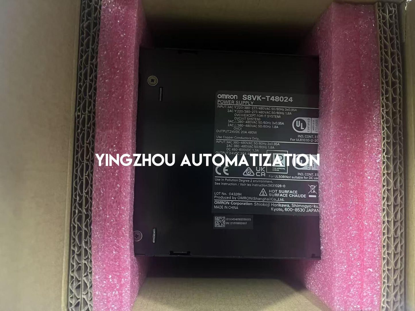 Omron S8VK-T48024 Power Supply | 480W, 24VDC, 3-Phase Input, Compact Industrial SMPS, High-Reliability, Brand New Original-YingZhou Automatization