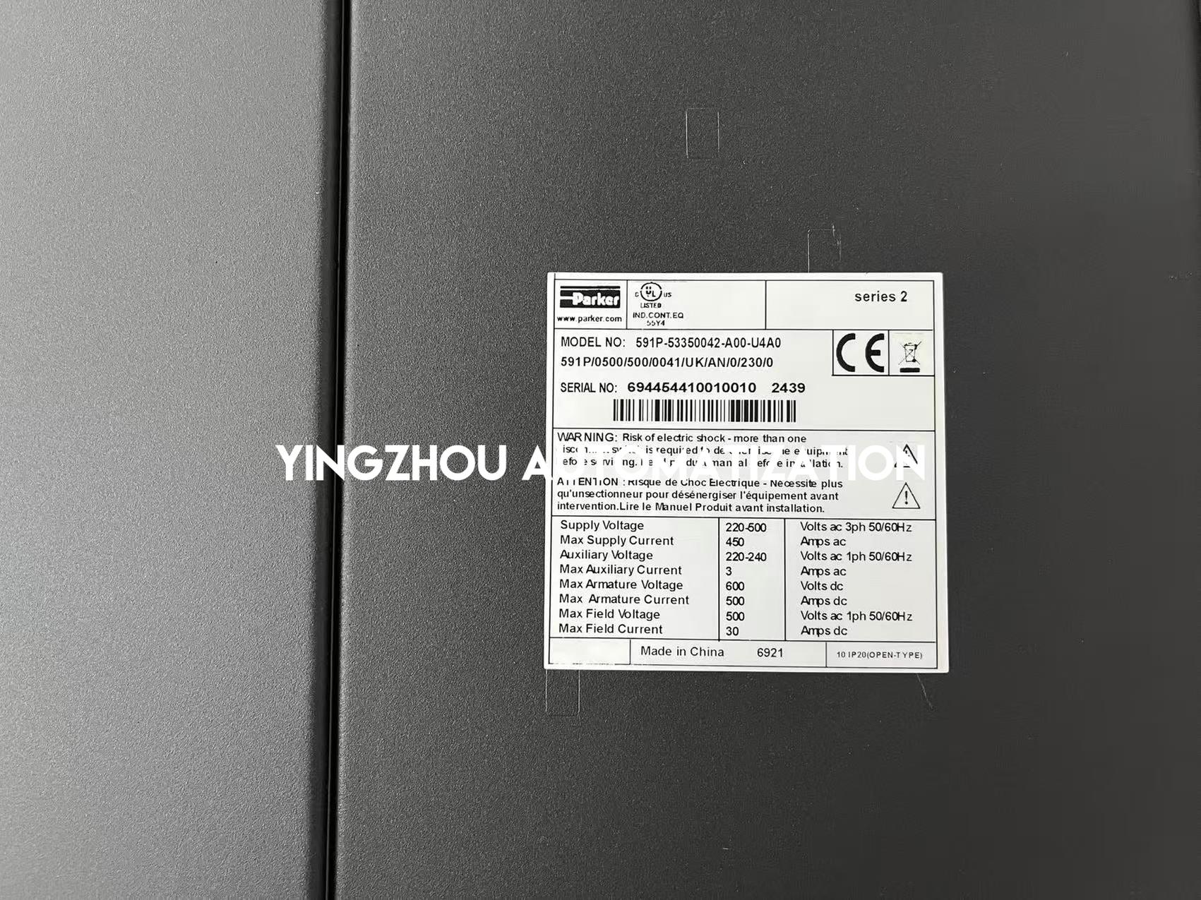 Parker DC590+ Series(AP) DC Motor Speed Controller 591P-53350042-A00-U4A0 3*220-500VAC 500A 3PH-YingZhou Automatization