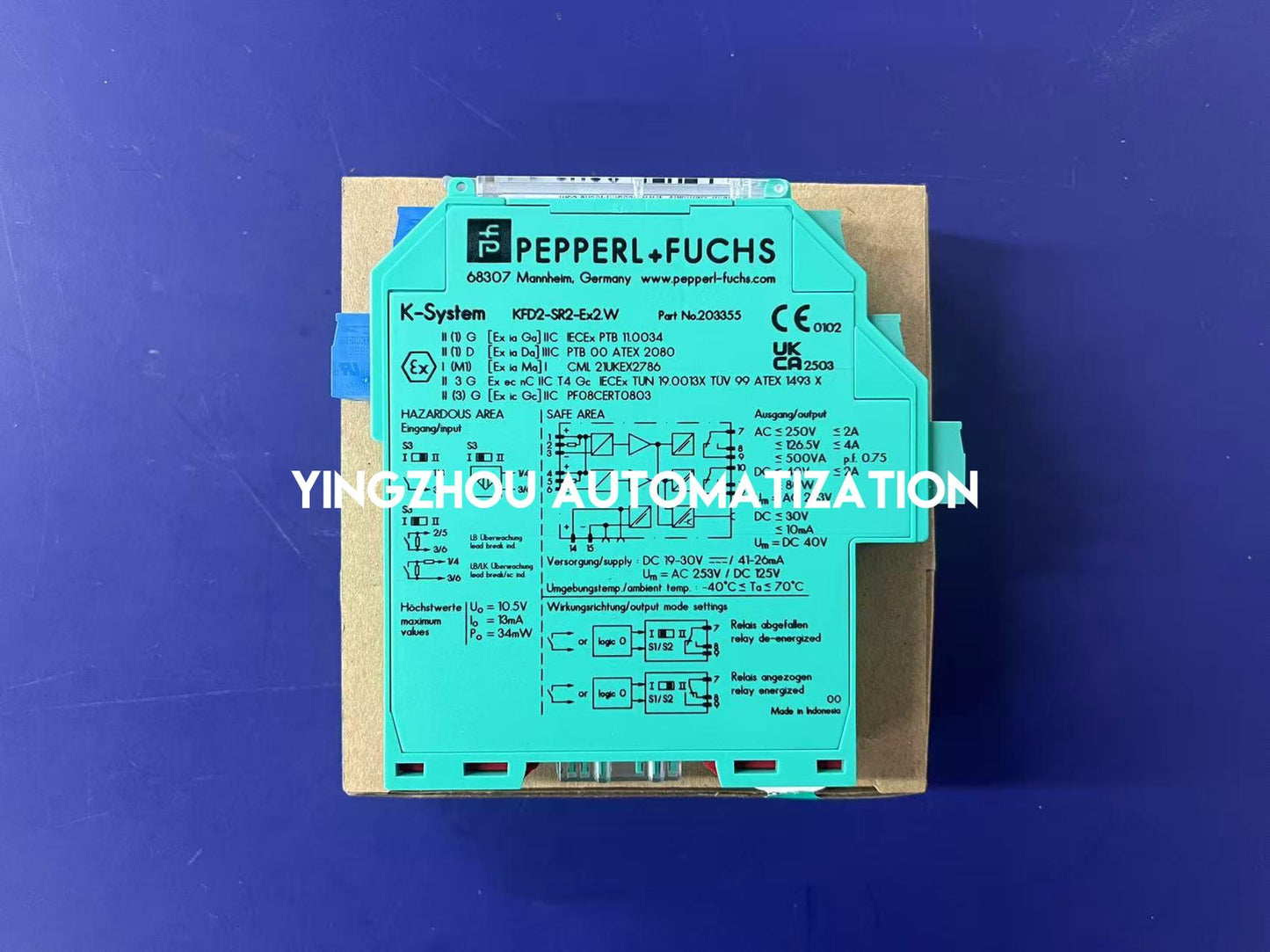 Pepperl+Fuchs KFD2-SR2-Ex2.W Switch Amplifier | Dual Channel | Intrinsically Safe | Barrier | Brand New Original-YingZhou Automatization