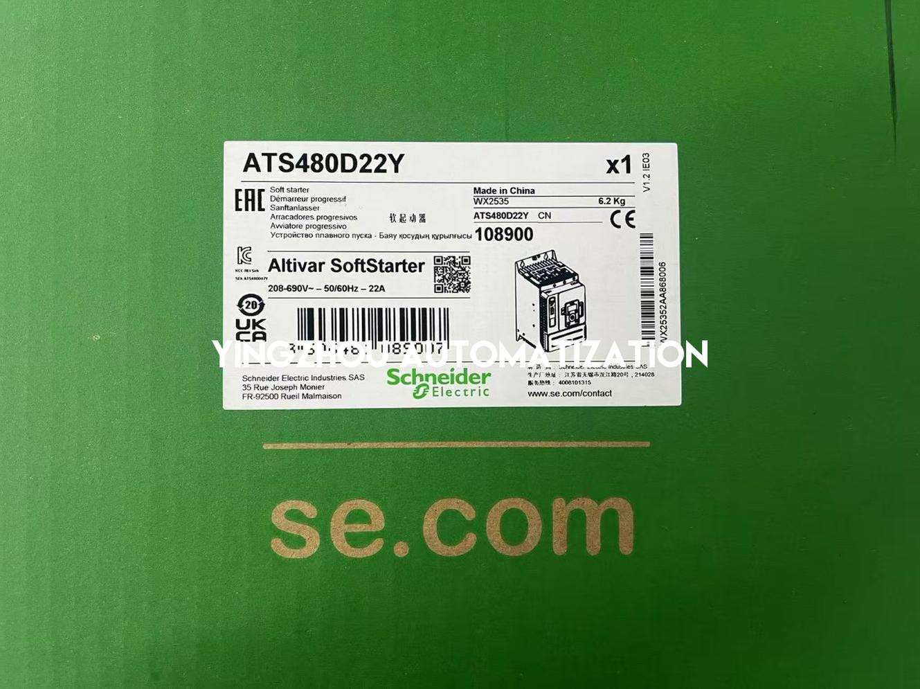 Sch-neider Altistart 480 Series ATS480D22Y Soft Starter 22A 3PH 208 to 690V AC Control Supply 110 to 230V AC-YingZhou Automatization