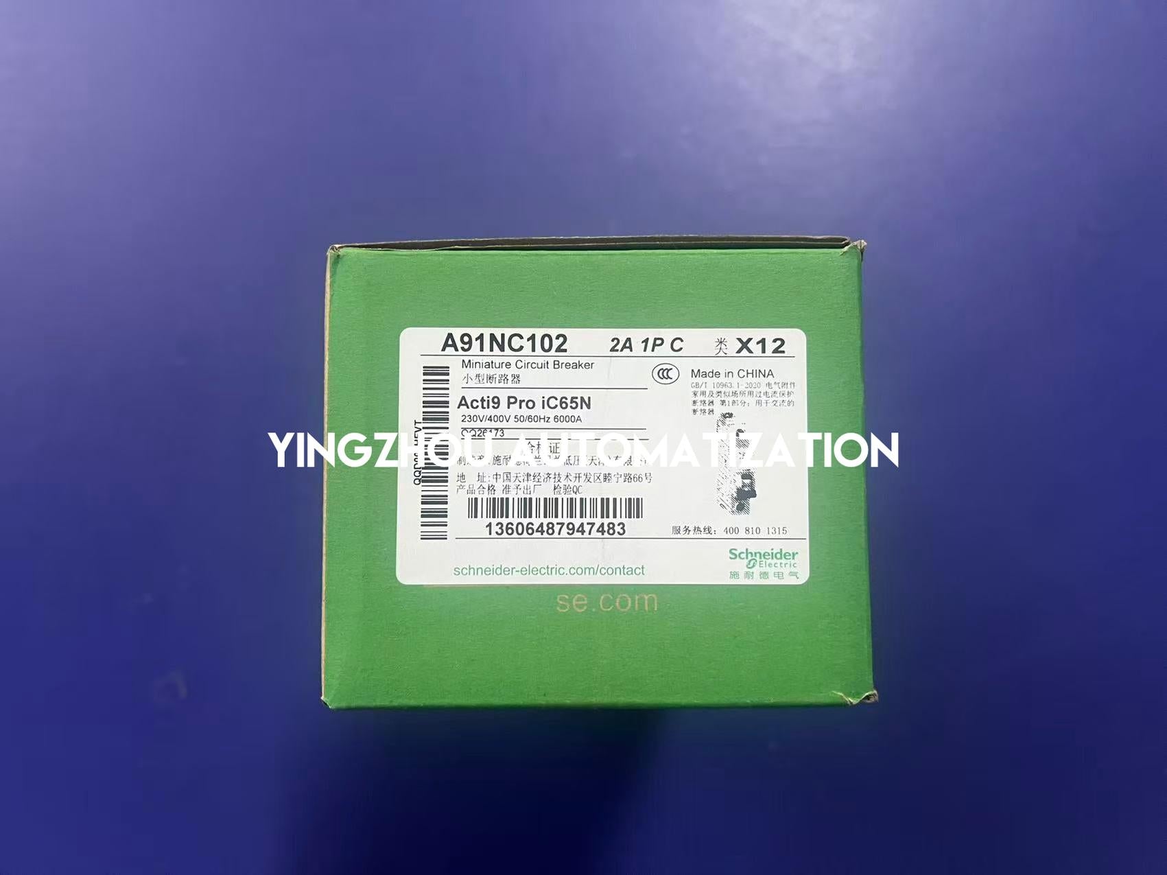 Schneider A91NC102 MCB | Acti9 iC60N Miniature Circuit Breaker 1P+N 2A C-Curve 415V | Brand New Original-YingZhou Automatization