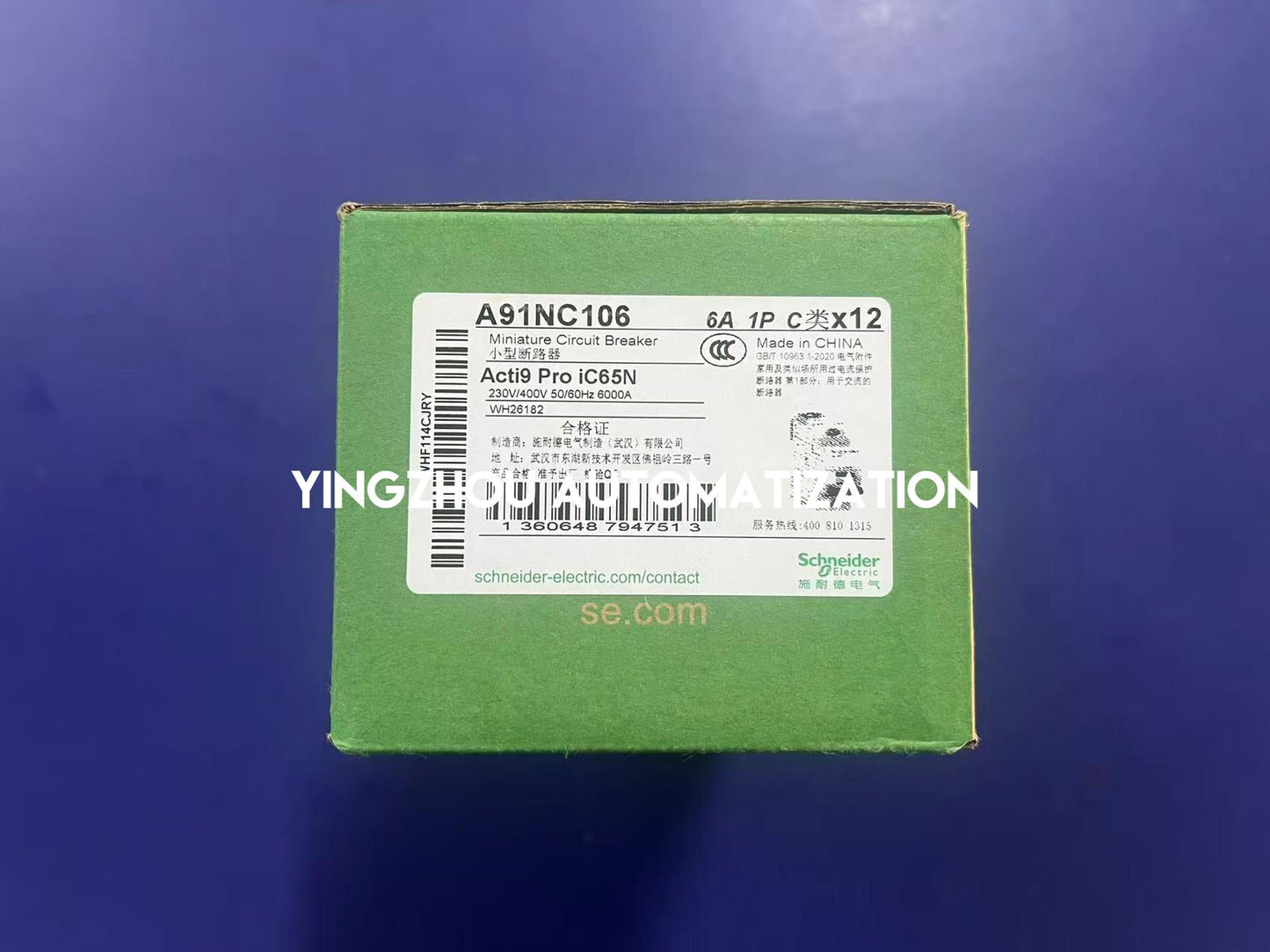Schneider A91NC106 MCB | Acti9 iC60N Miniature Circuit Breaker 1P+N 6A C-Curve 415V | Brand New Original-YingZhou Automatization