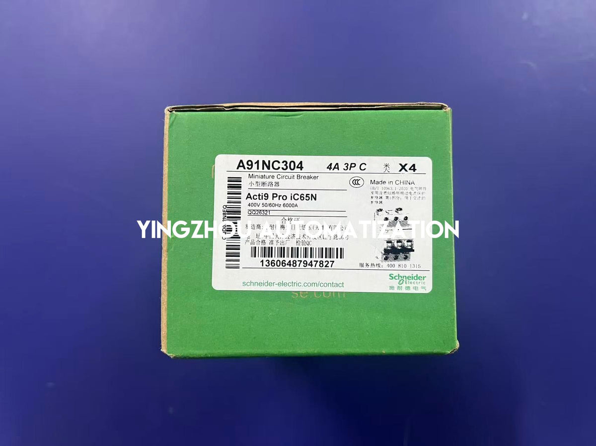 Schneider A91NC304 Acti9 Pro iC65N 3P 4A C Curve 400V 6kA Miniature Circuit Breaker-YingZhou Automatization