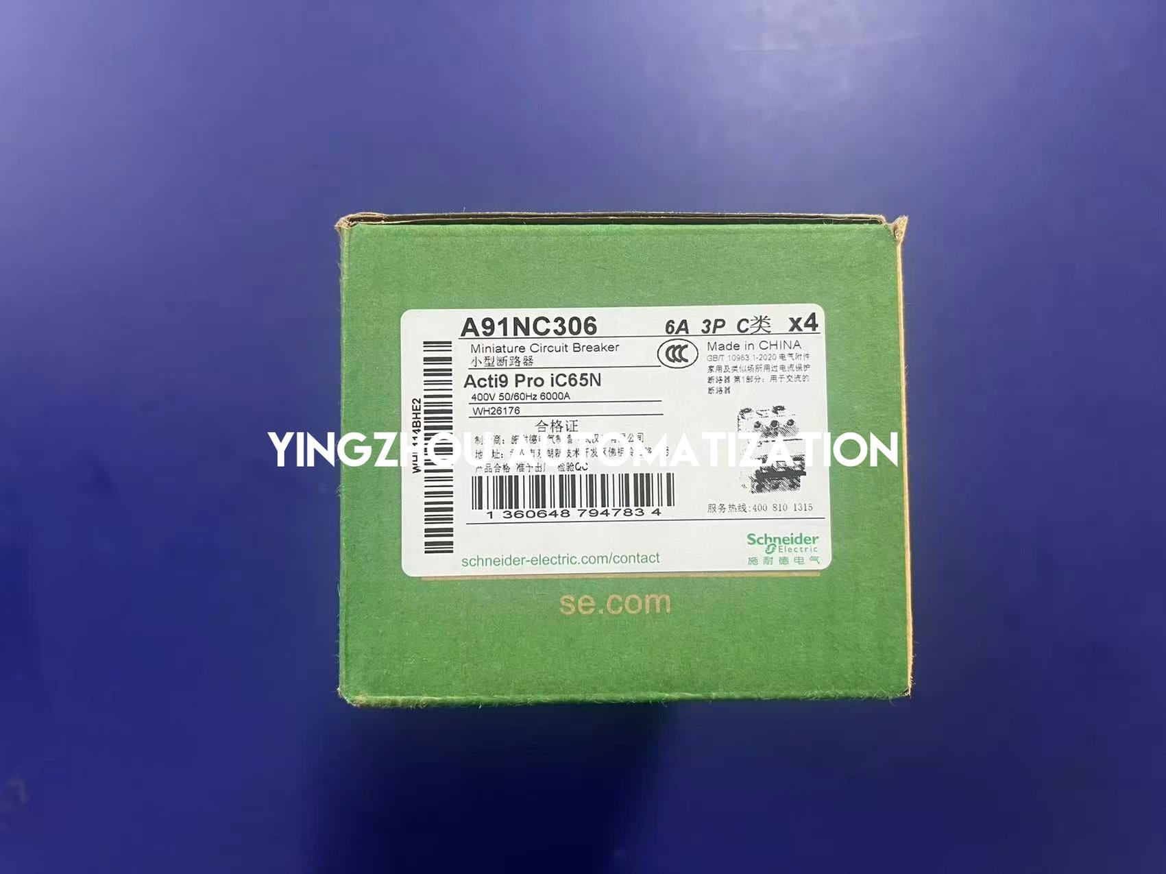 Schneider A91NC306 MCB | Acti9 iC60N Miniature Circuit Breaker 1P+N 6A C-Curve 415V | Brand New Original-YingZhou Automatization