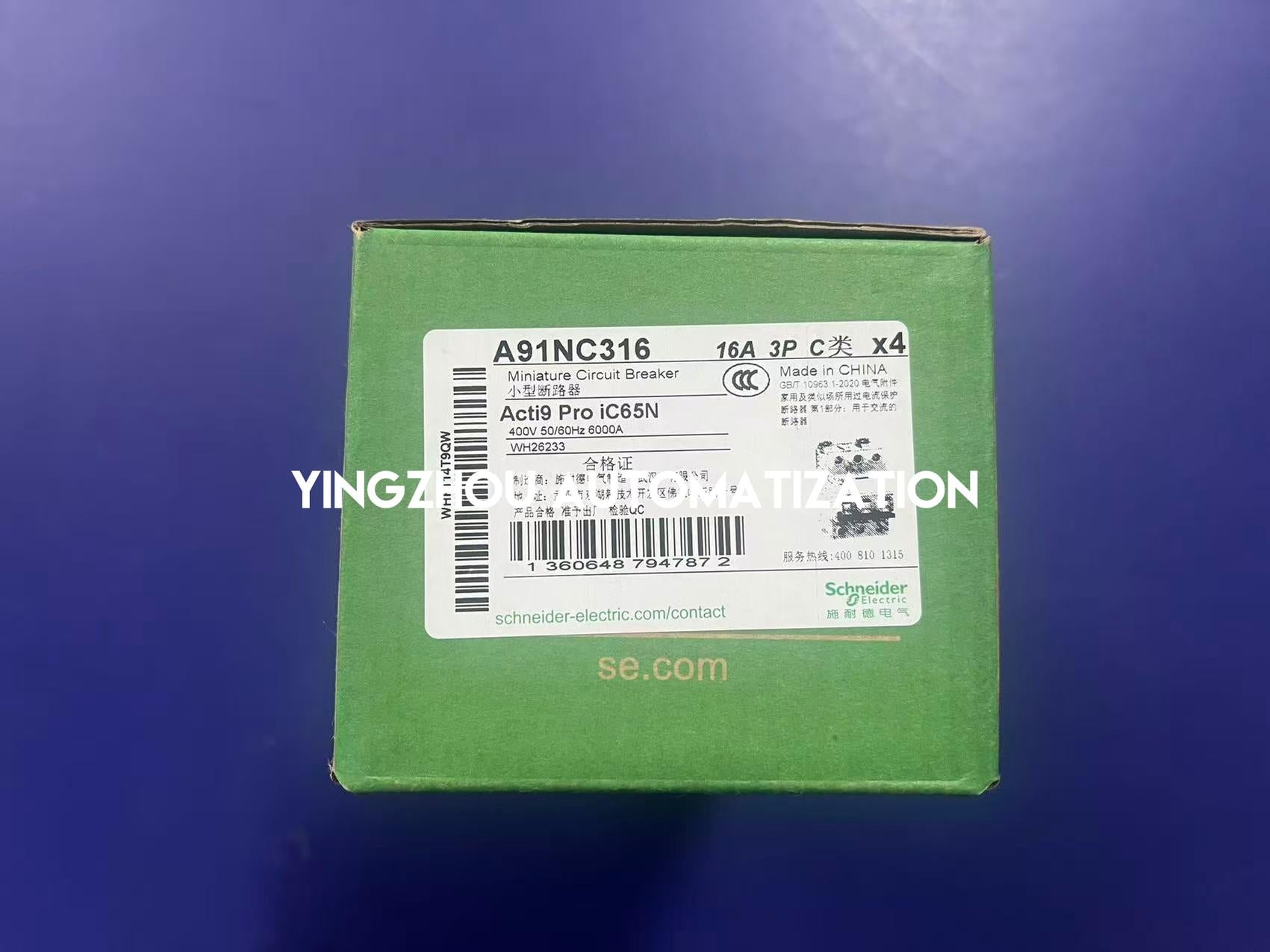 Schneider A91NC316 MCB | Acti9 iC60N Miniature Circuit Breaker 1P+N 16A C-Curve 415V | Brand New Original-YingZhou Automatization