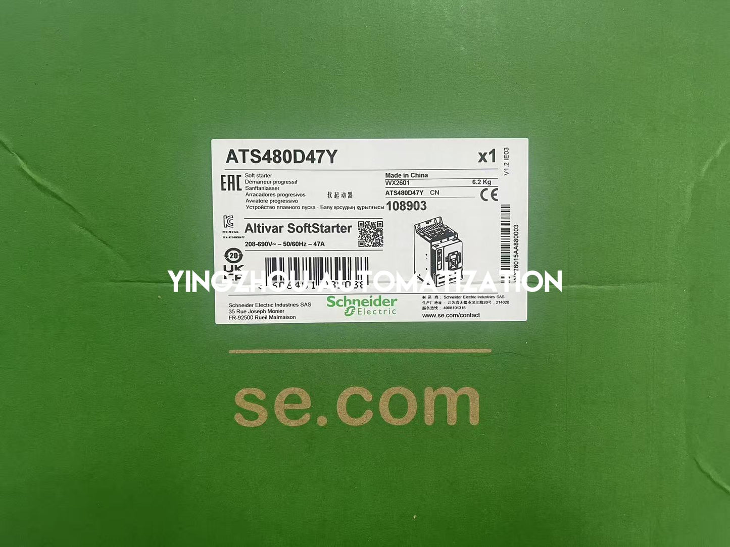 Schneider ATS480D47Y Soft Starter | 47A, 400-690V, Altistart 480 Industrial Motor Controller | Brand New Original-YingZhou Automatization