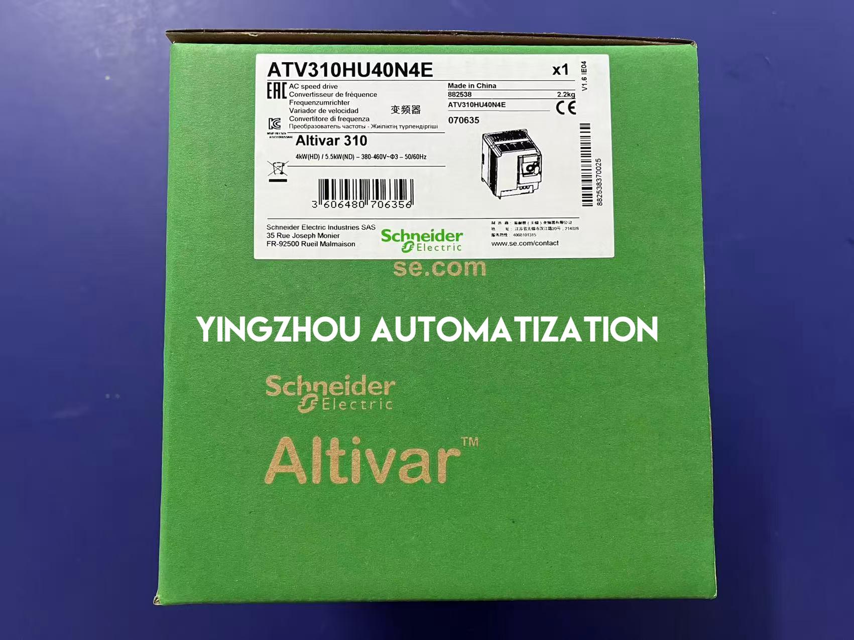Schneider ATV310HU40N4E VFD | 4.0kW 5HP, 400V 3-Phase, Easy Altivar Industrial Drive, IP20, High-Reliability Motor Control, Brand New Original-YingZhou Automatization