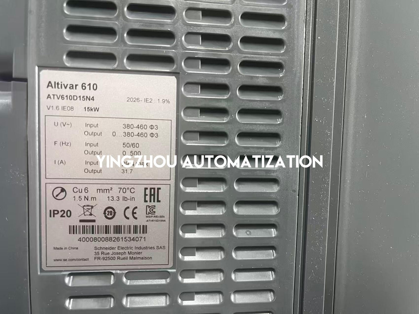 Schneider ATV610D15N4 Altivar Process ATV600 Variable Speed Drive | 15 kW (20 HP) | 3-Phase 400/480V | IP20 | Brand New Original-YingZhou Automatization