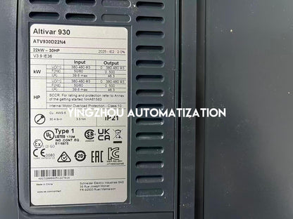 Schneider ATV930D22N4 Altivar Process ATV930 22kW 30HP Normal Duty 18.5kW 25HP Heavy Duty 380-480V Modbus TCP Variable Speed Drive-YingZhou Automatization