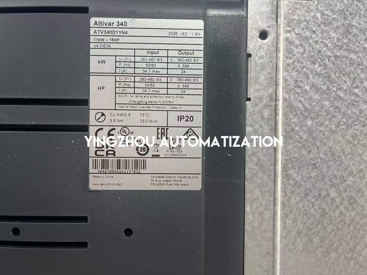 Schneider Altivar ATV340D11N4 VFD | 11kW (15HP), 400V, 25.4A, IP20, High-Performance Motor Control | Brand New Original-YingZhou Automatization