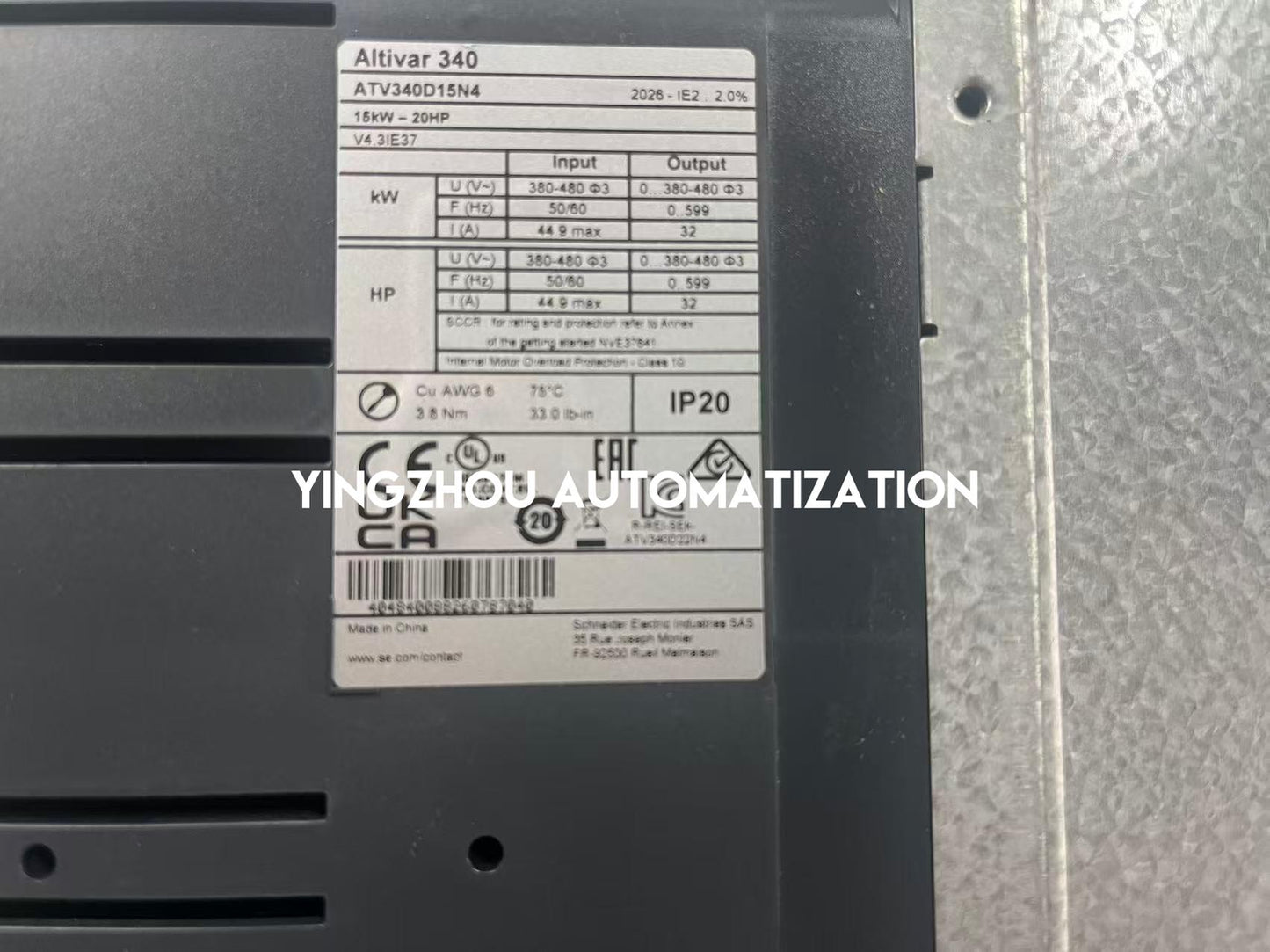 Schneider Altivar ATV340D15N4 Variable Frequency Drive | 15kW (20HP), 400V, 33.1A, IP20, High-Performance Motor Control | Brand New Original-YingZhou Automatization