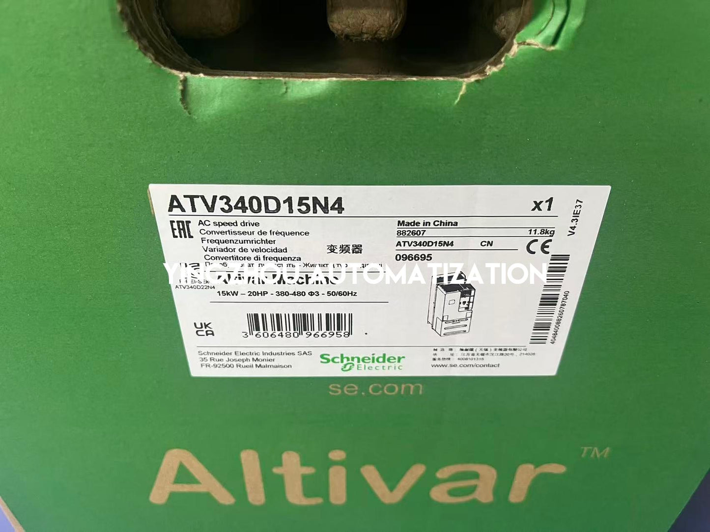 Schneider Altivar ATV340D15N4 Variable Frequency Drive | 15kW (20HP), 400V, 33.1A, IP20, High-Performance Motor Control | Brand New Original-YingZhou Automatization
