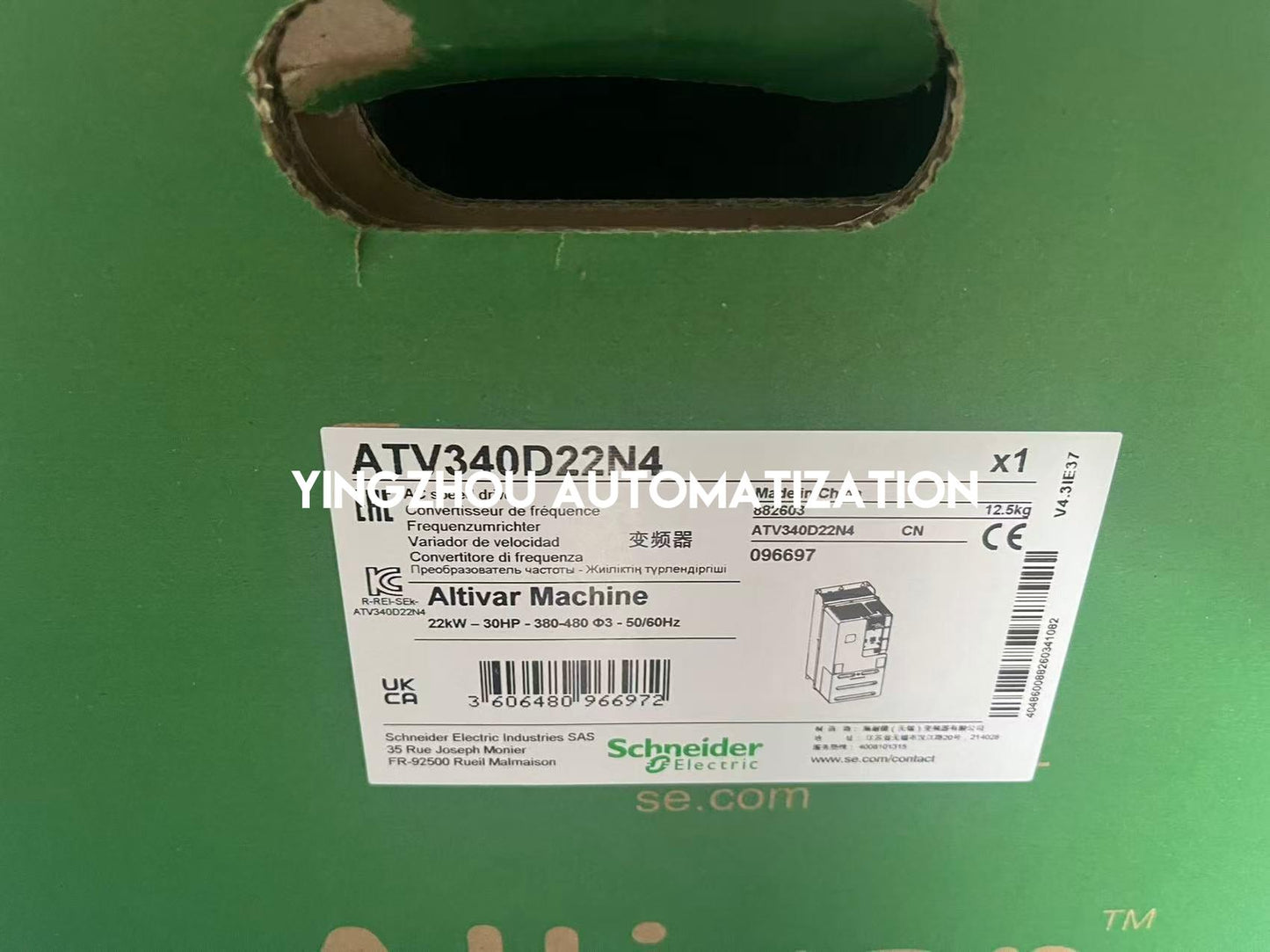 Schneider Altivar ATV340D22N4 Variable Frequency Drive | 22kW (30HP), 400V, 46.2A, IP20, High-Performance Motor Control | Brand New Original-YingZhou Automatization