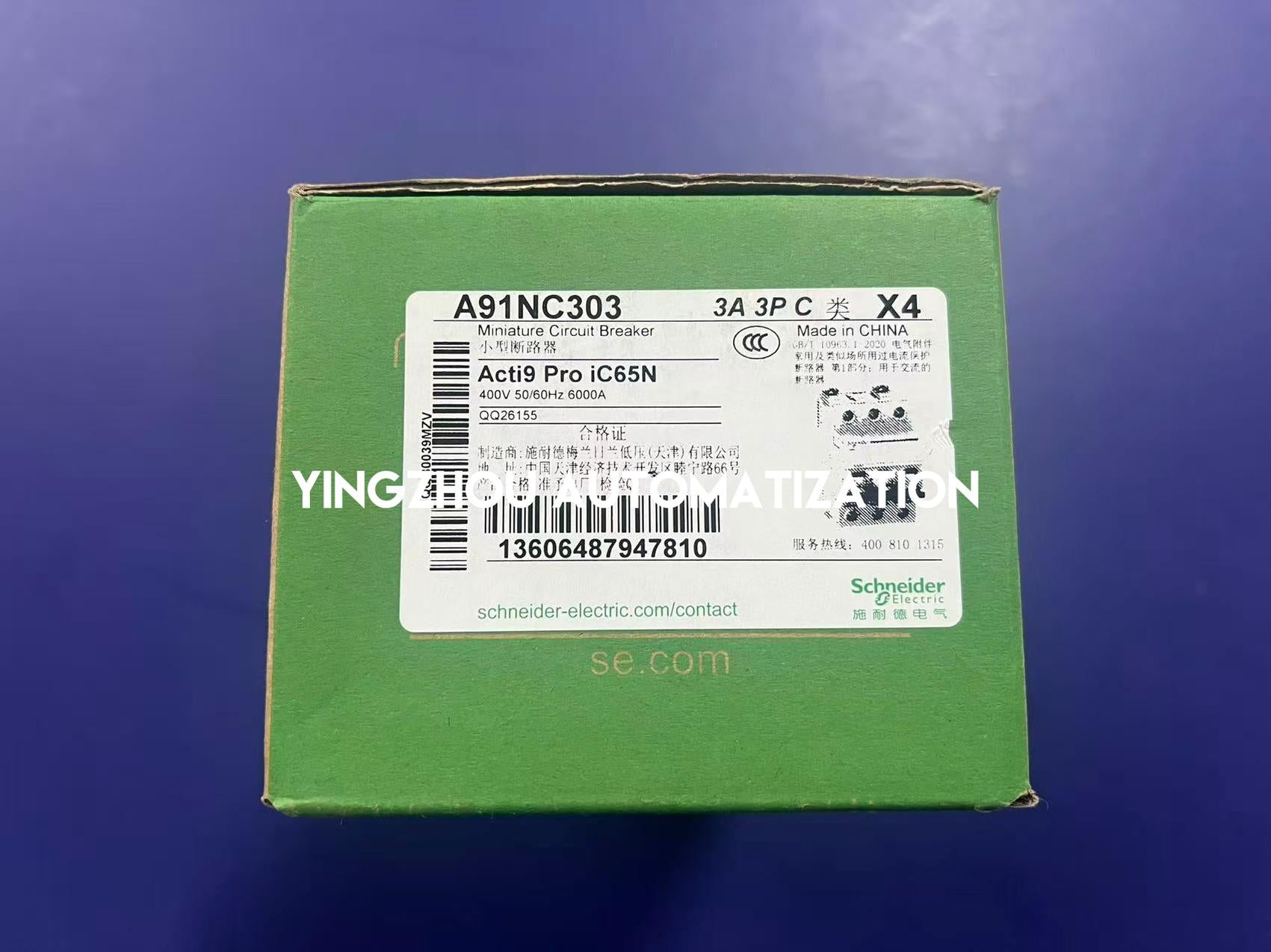 Schneider Electric A91NC303 iC60 Miniature Circuit Breaker | iC60N Series | 3A 3-Pole | C-Curve 415V | Brand New Original-YingZhou Automatization