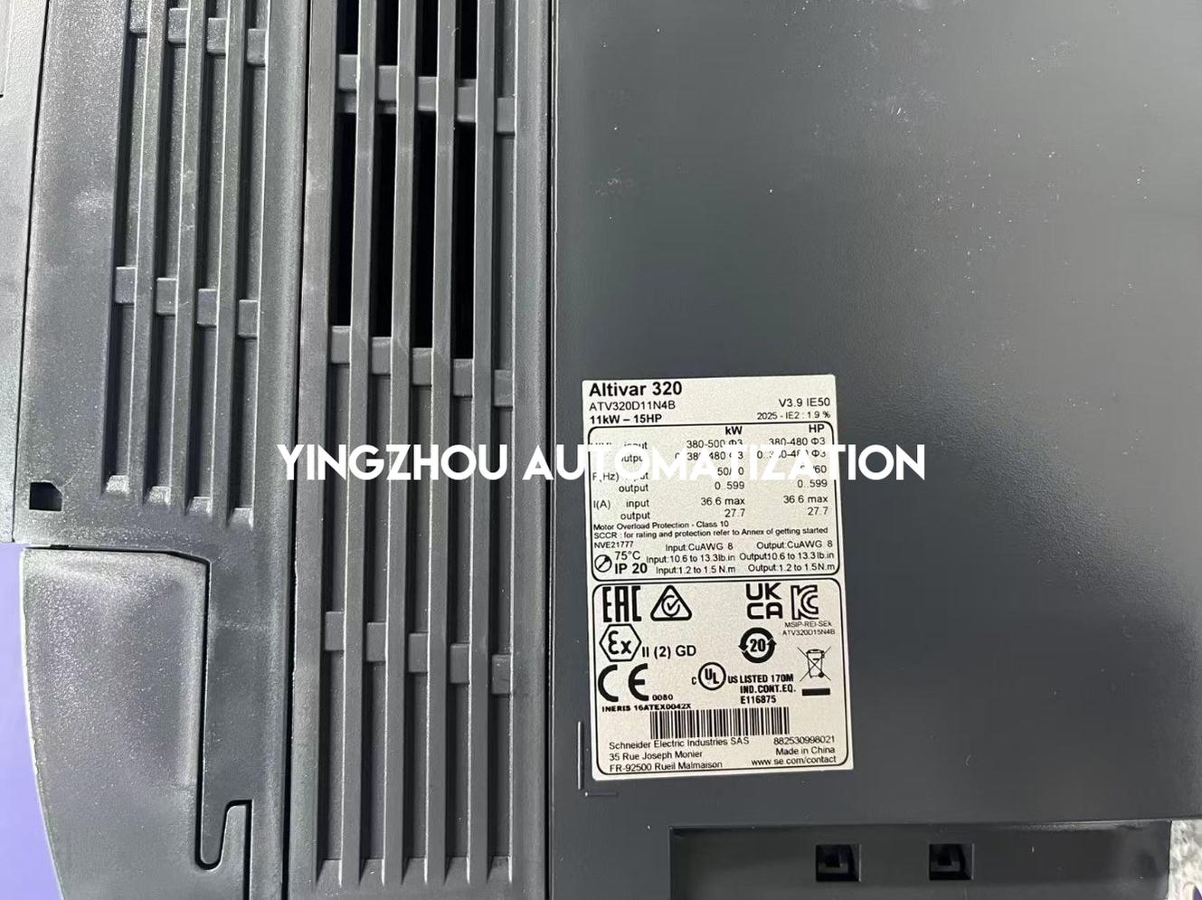 Schneider Electric ATV320D11N4B Altivar Machine VFD | 11kW, 15HP, 380-500V 3-Phase, Book Format-YingZhou Automatization