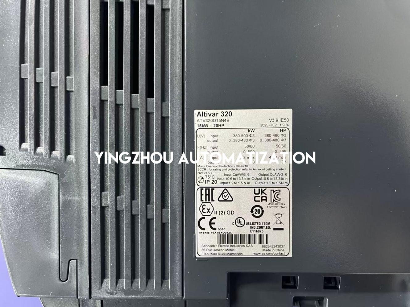 Schneider Electric ATV320D15N4B VFD | Altivar Machine ATV320, 15kW, 400V, 3-Phase, Book Design, Brand New Original-YingZhou Automatization