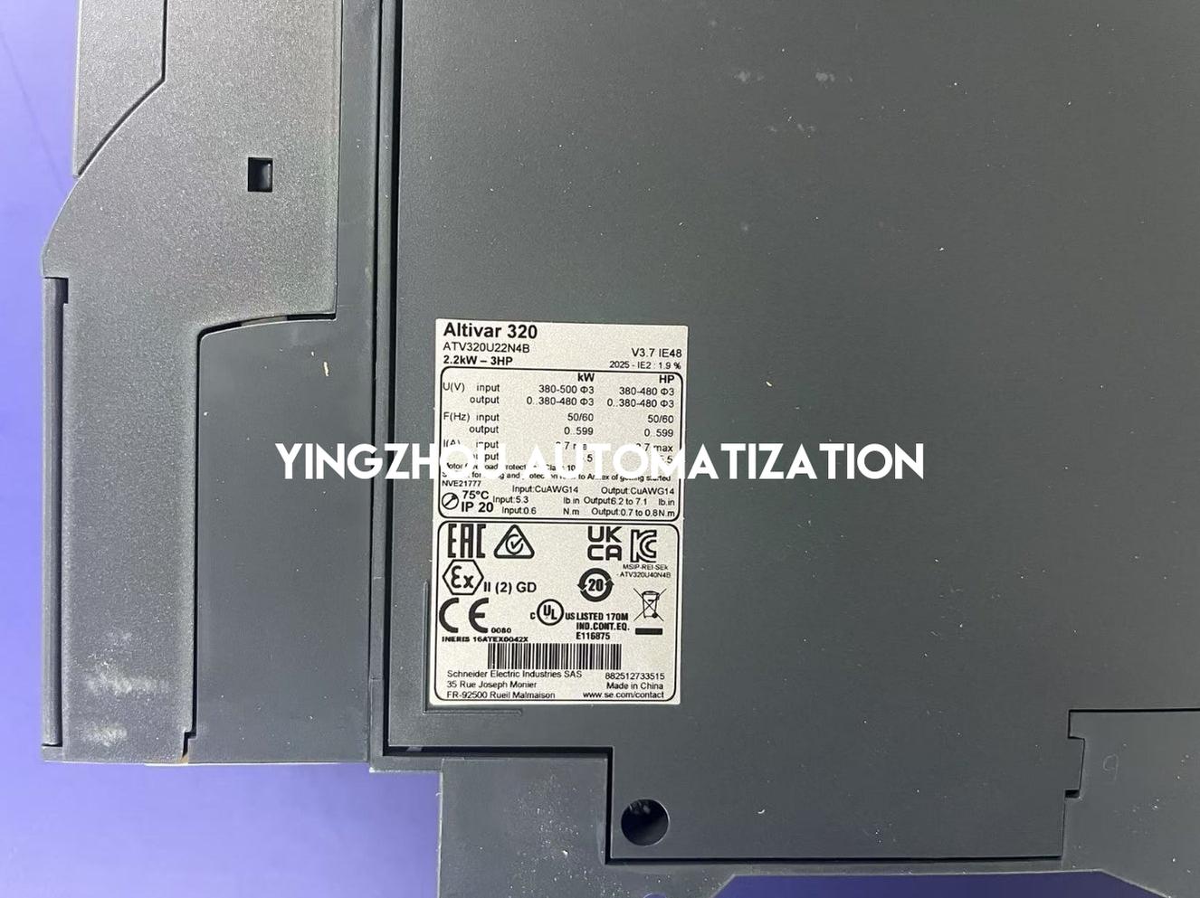 Schneider Electric ATV320U22N4B Altivar Machine VFD | 2.2kW, 3HP, 380-500V 3-Phase, Book Format-YingZhou Automatization