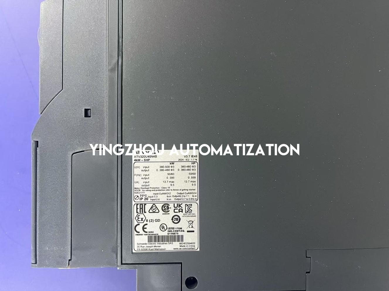 Schneider Electric ATV320U40N4B Altivar Machine VFD | 4.0kW, 5HP, 380-500V 3-Phase, Book Format-YingZhou Automatization