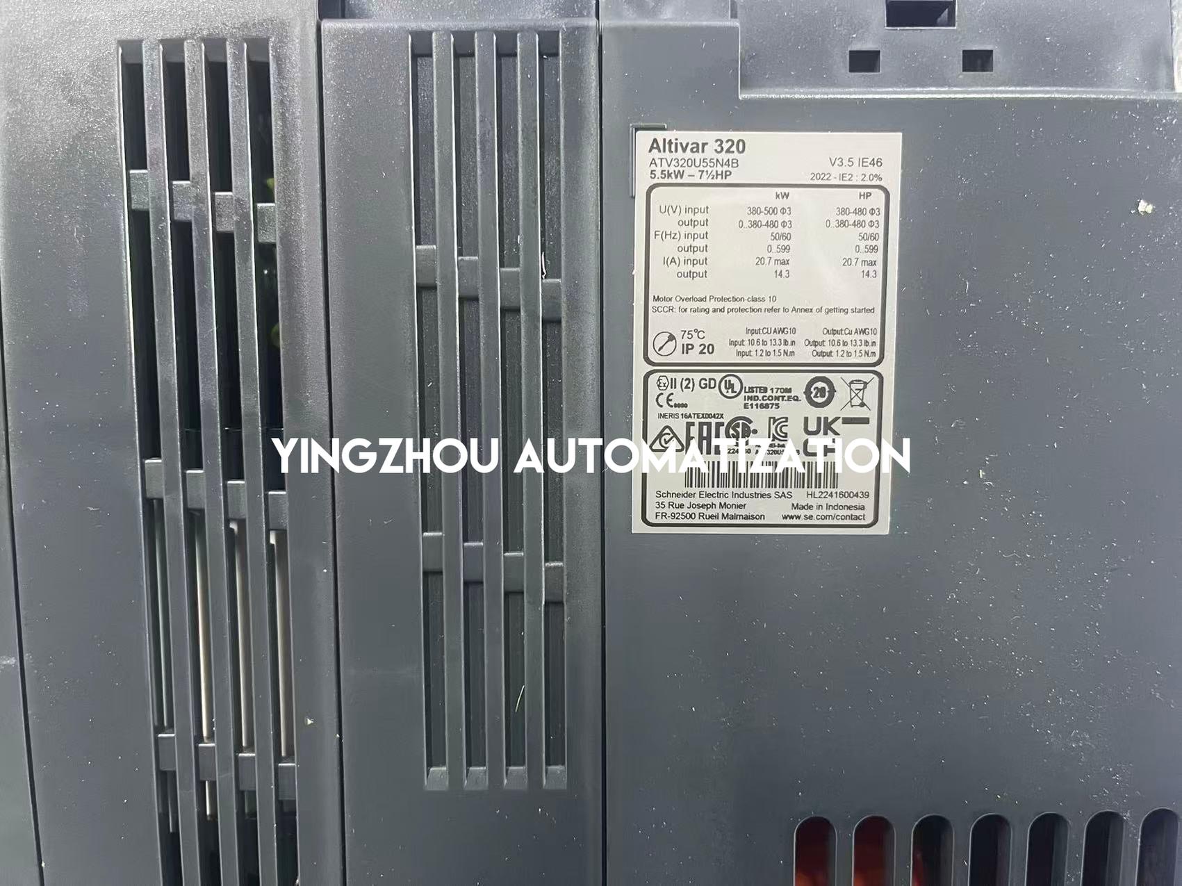 Schneider Electric ATV320U55N4B VFD | Altivar Machine ATV320, 5.5kW, 400V, 3-Phase, Book Design, Brand New Original-YingZhou Automatization