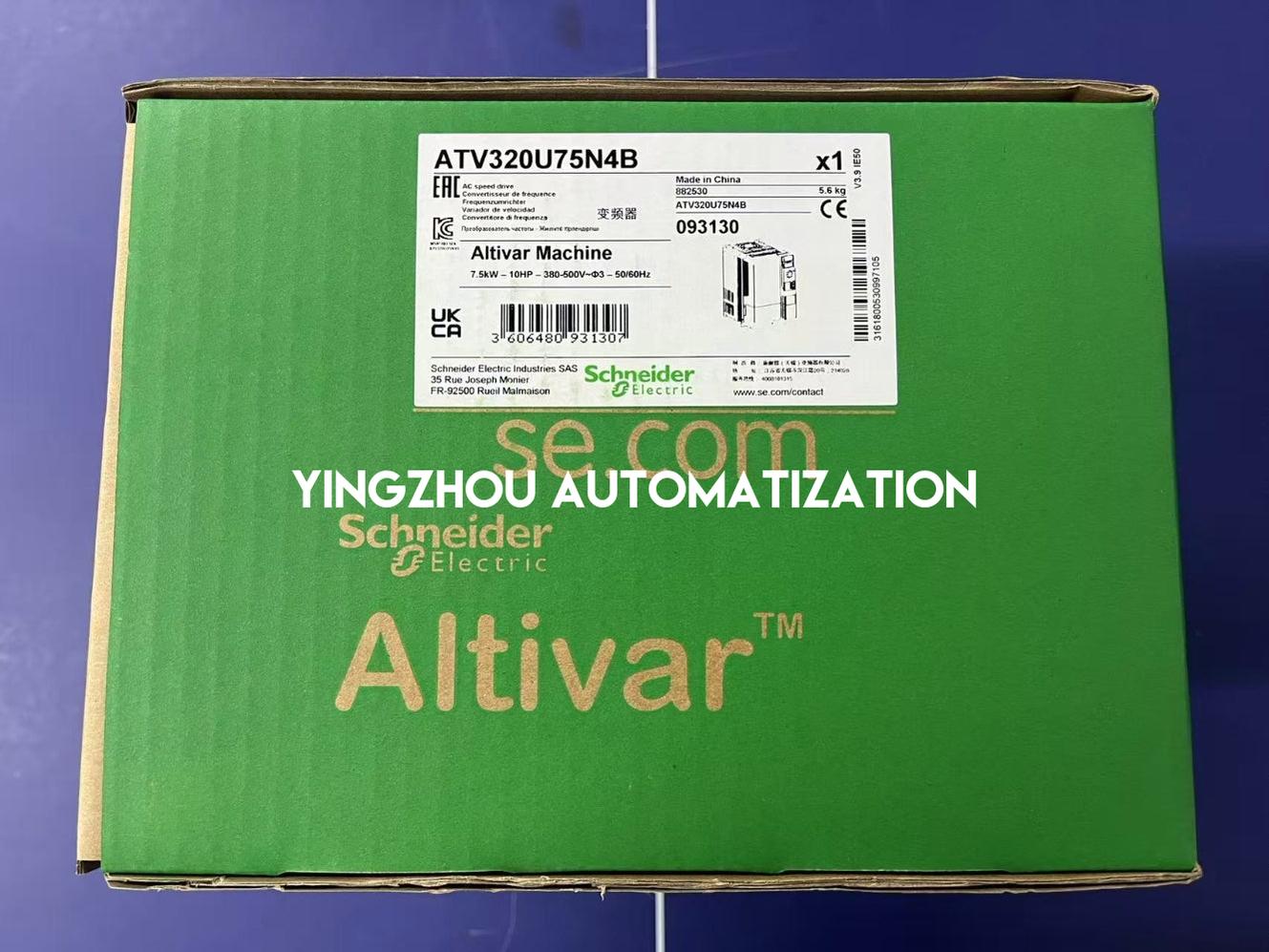 Schneider Electric ATV320U75N4B Altivar Machine VFD | 7.5kW, 10HP, 380-500V 3-Phase, Book Format-YingZhou Automatization