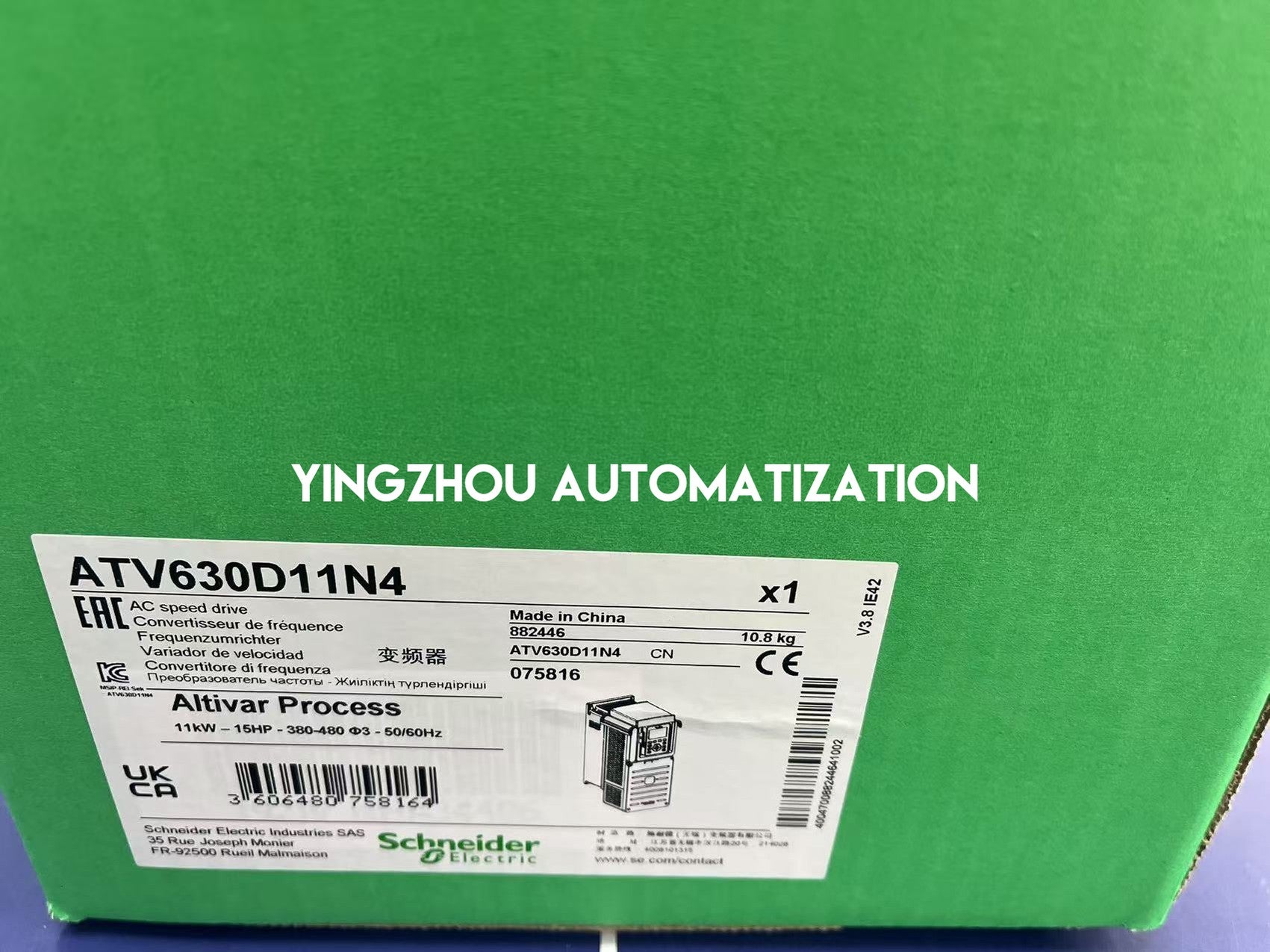 Schneider Electric ATV630D11N4 Altivar Process VFD | 11kW, 15HP, 380-480V 3-Phase, IP21-YingZhou Automatization