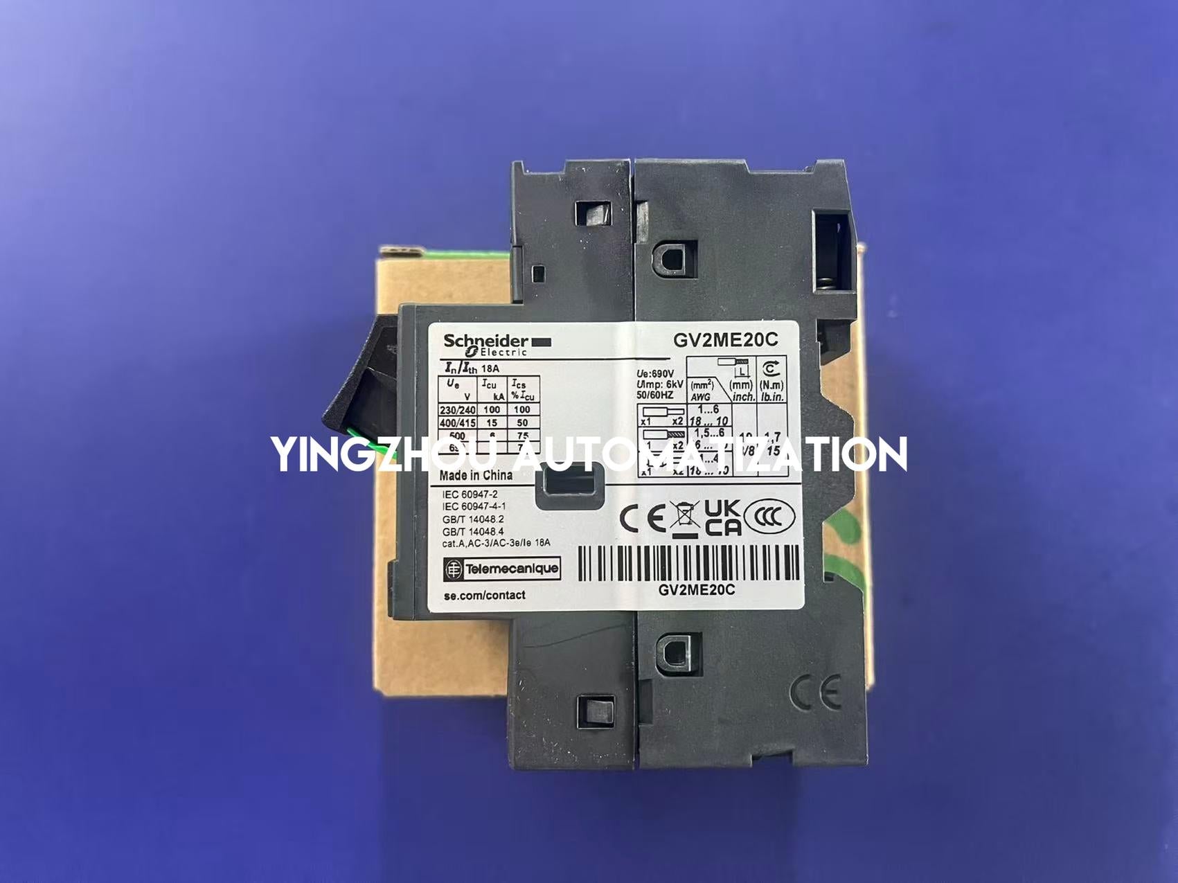 Schneider Electric GV2ME20C | TeSys GV2 | Manual Motor Starter | 13-18 A | Thermal-Magnetic Protection | Spring Terminal | Brand New Original-YingZhou Automatization