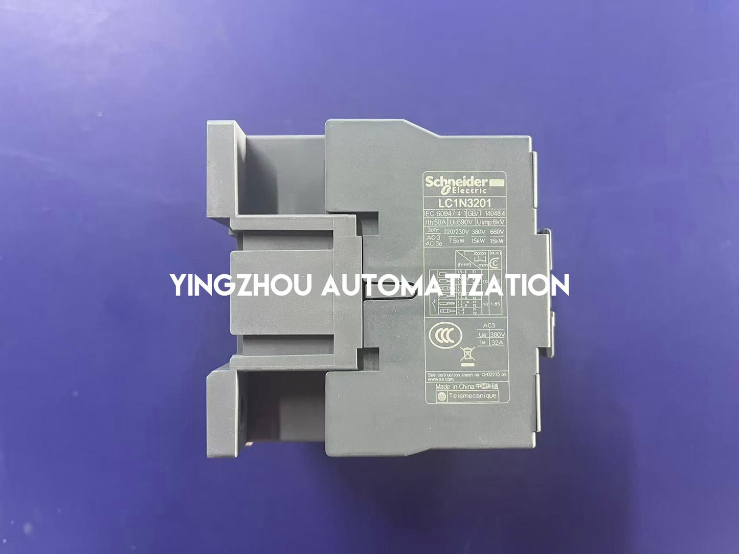 Schneider Electric LC1N3201Q5N Easy TeSys TVS Contactor | 3P, 32A (AC-3), 380V AC Coil, 50Hz, 1NC Auxiliary-YingZhou Automatization