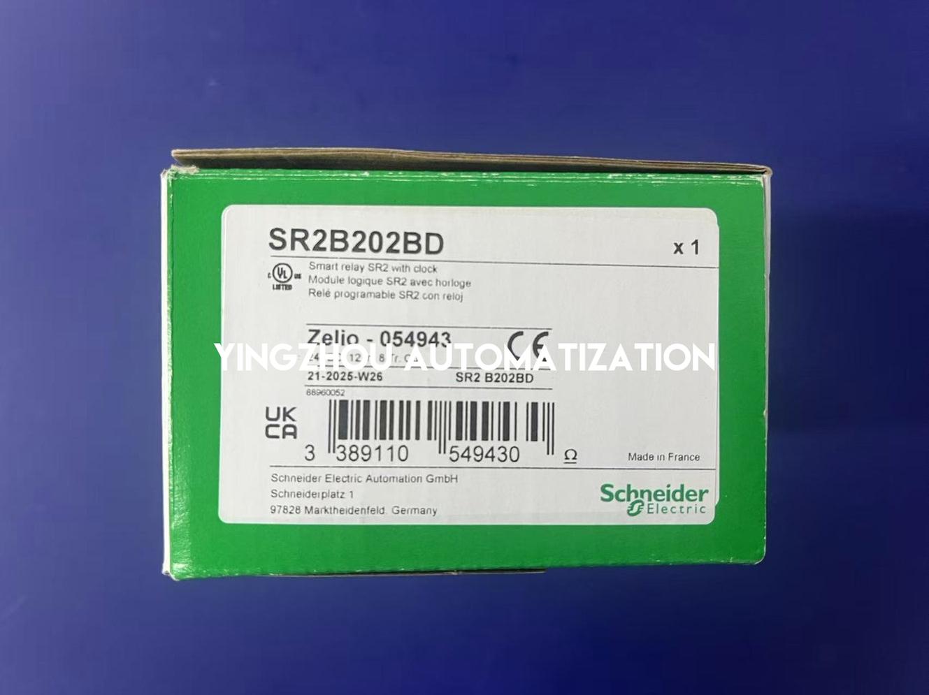 Schneider Electric SR2B202BD Zelio Logic Smart Relay | 20 I/O, 24V DC, with Clock & Display-YingZhou Automatization