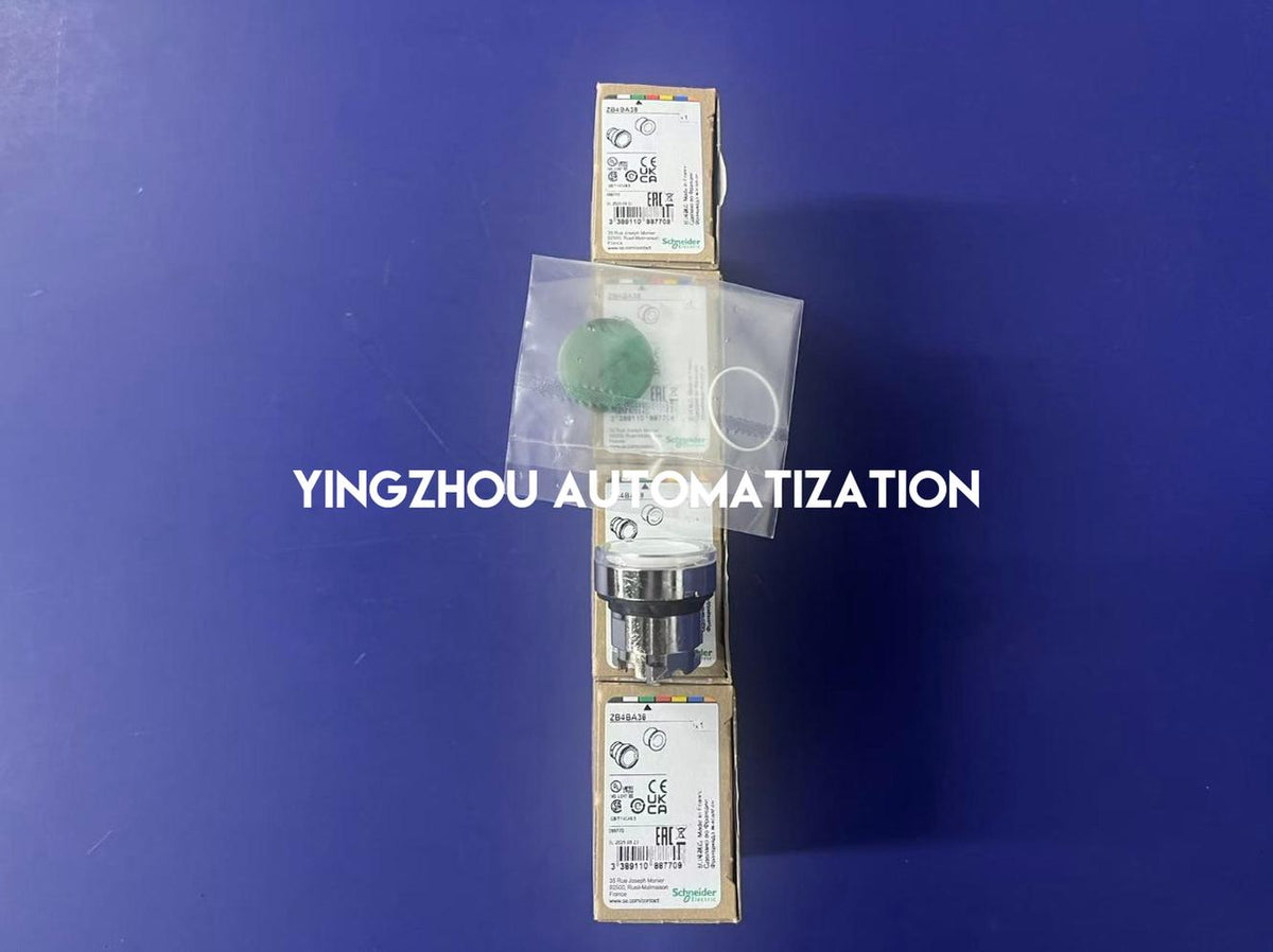 Schneider Electric ZB4BA38 Harmony XB4 Green Flush Illuminated Pushbutton Head 22mm Spring Return-YingZhou Automatization