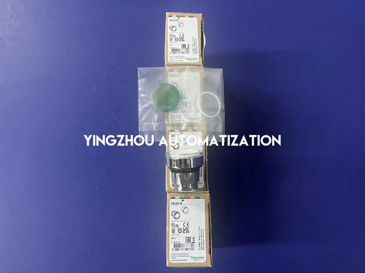 Schneider Electric ZB4BA38 Harmony XB4 Green Flush Illuminated Pushbutton Head 22mm Spring Return-YingZhou Automatization