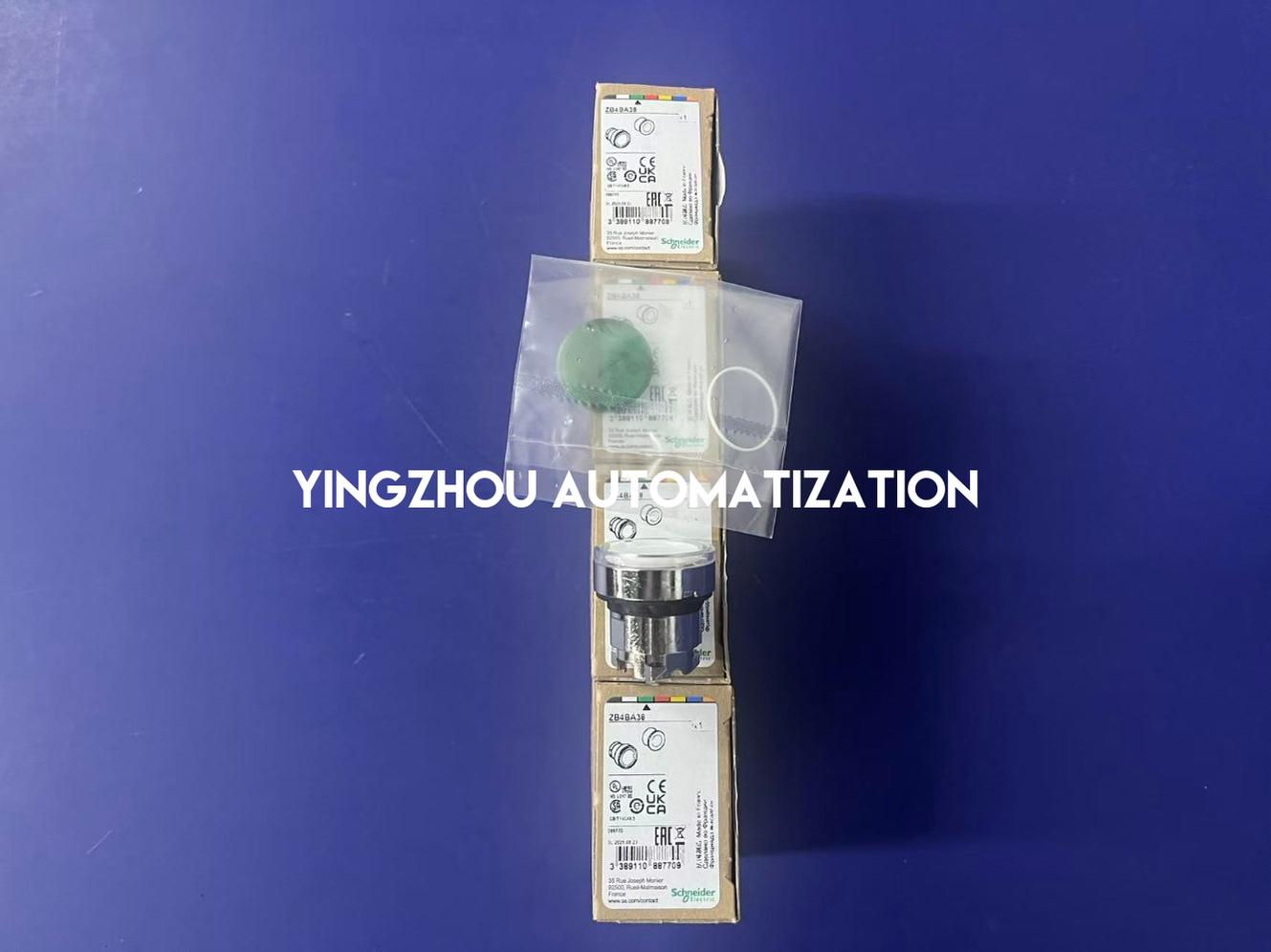 Schneider Electric ZB4BA38 Harmony XB4 Pushbutton Head | 22mm Metal, Green, White Left/Right Arrows-YingZhou Automatization