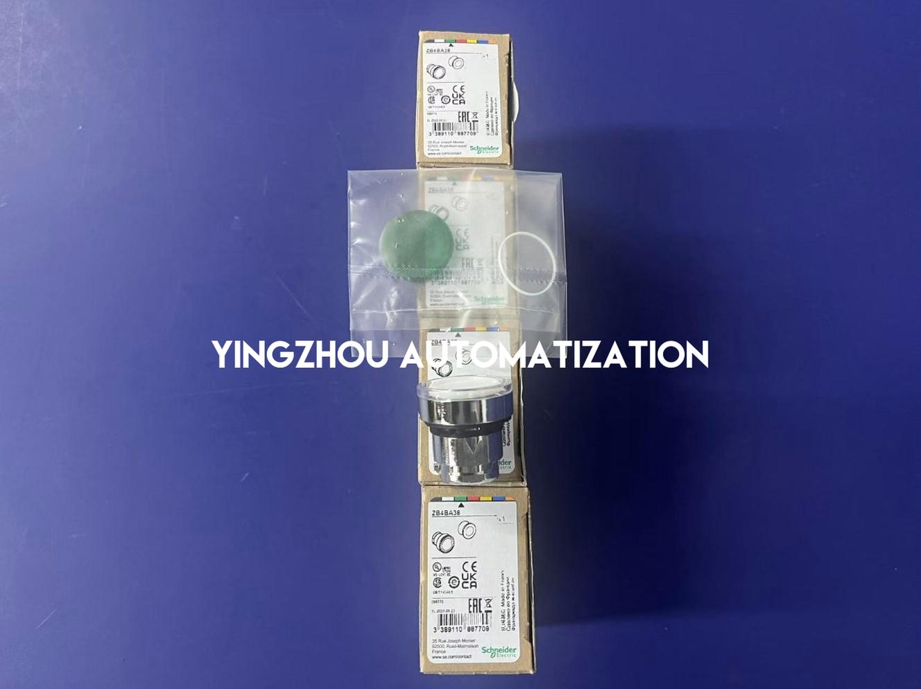 Schneider Electric ZB4BA38 Harmony XB4 Pushbutton Head | 22mm Metal, Green, White Left/Right Arrows-YingZhou Automatization