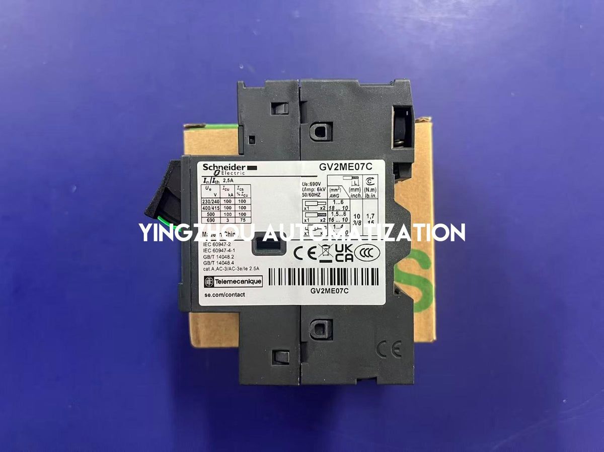 Schneider GV2ME07C TeSys Deca 1.6–2.5A 3P Thermal-Magnetic Motor Circuit Breaker-YingZhou Automatization